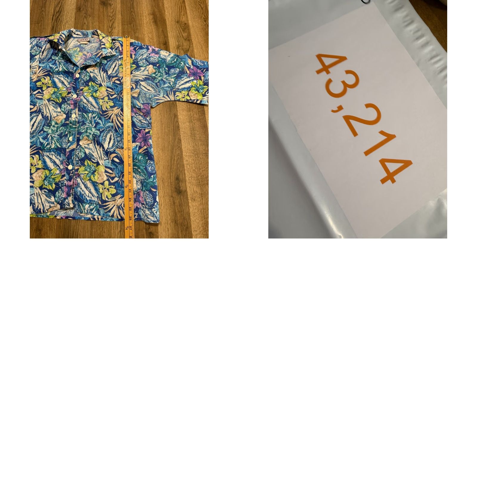 Vintage Cabrais Shirt Womens 2XL Blue White Green Floral Button-Up Padded Shoulders Shirt Size XXL / US 16-18 / IT 52-54 - 8 Thumbnail