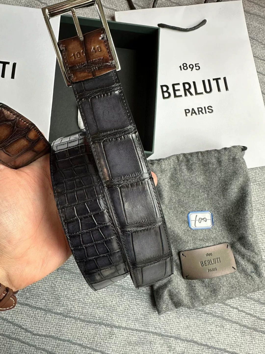 Berluti Berluti Double-Sided E Fish Leather Belt Size ONE SIZE - 1 Thumbnail