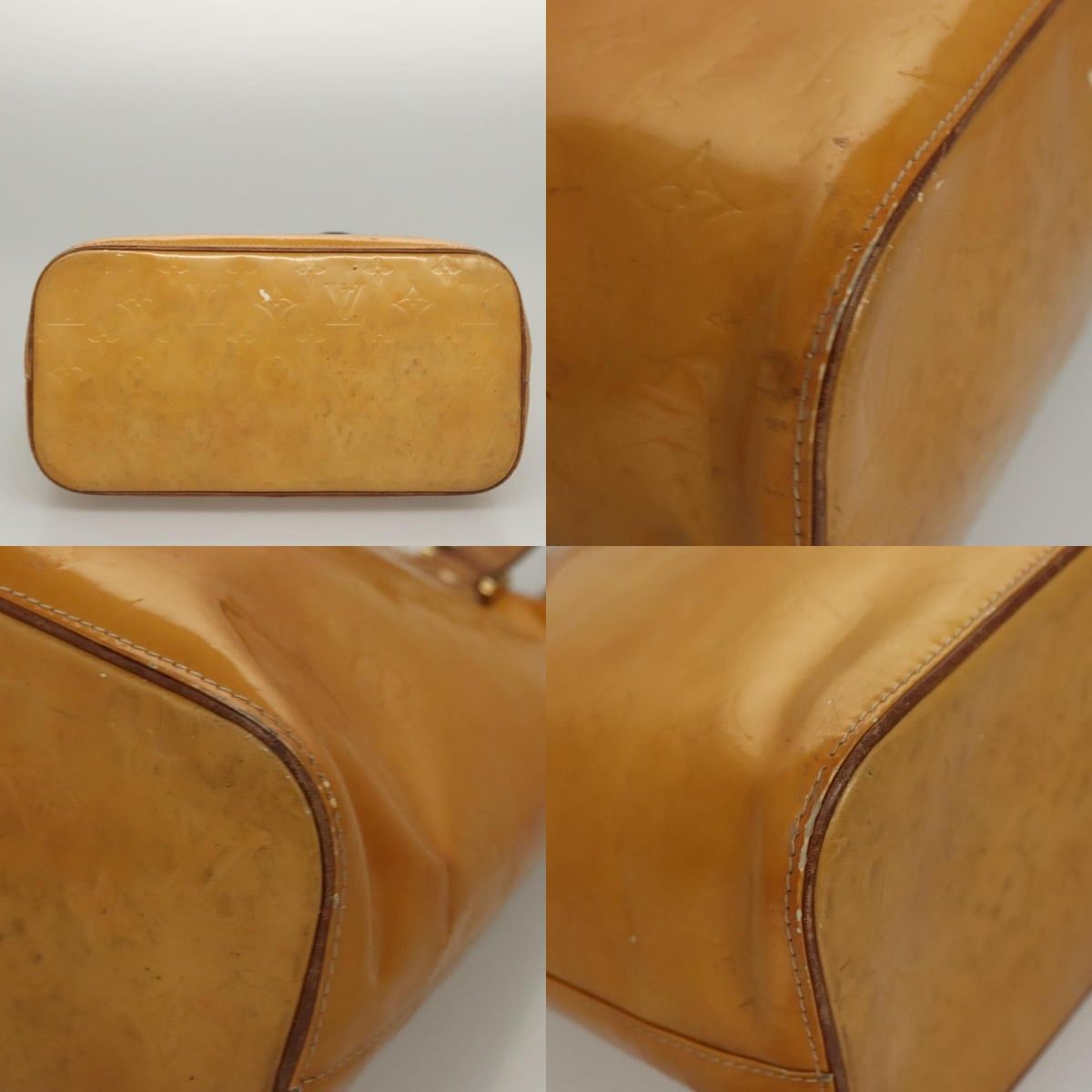 Louis Vuitton LOUIS VUITTON Monogram Vernis Houston Hand Bag Jaune M91121 Size ONE SIZE - 10 Thumbnail