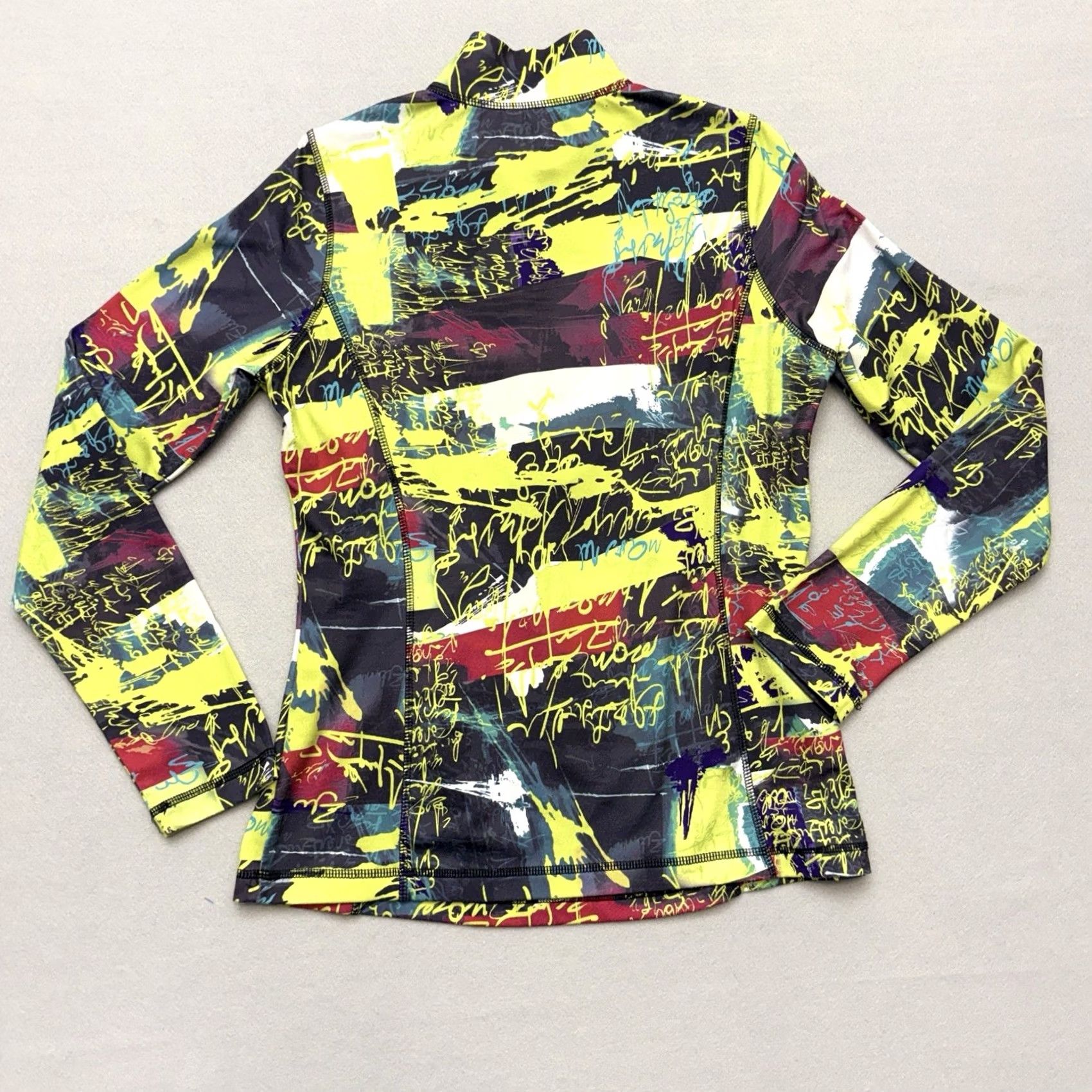 Vintage SNO SKINS Pullover 1/4 Zip Top Graffiti Print Yellow Black Red Women's Size L Shirt Adult Womens Size L / US 10 / IT 46 - 5 Thumbnail
