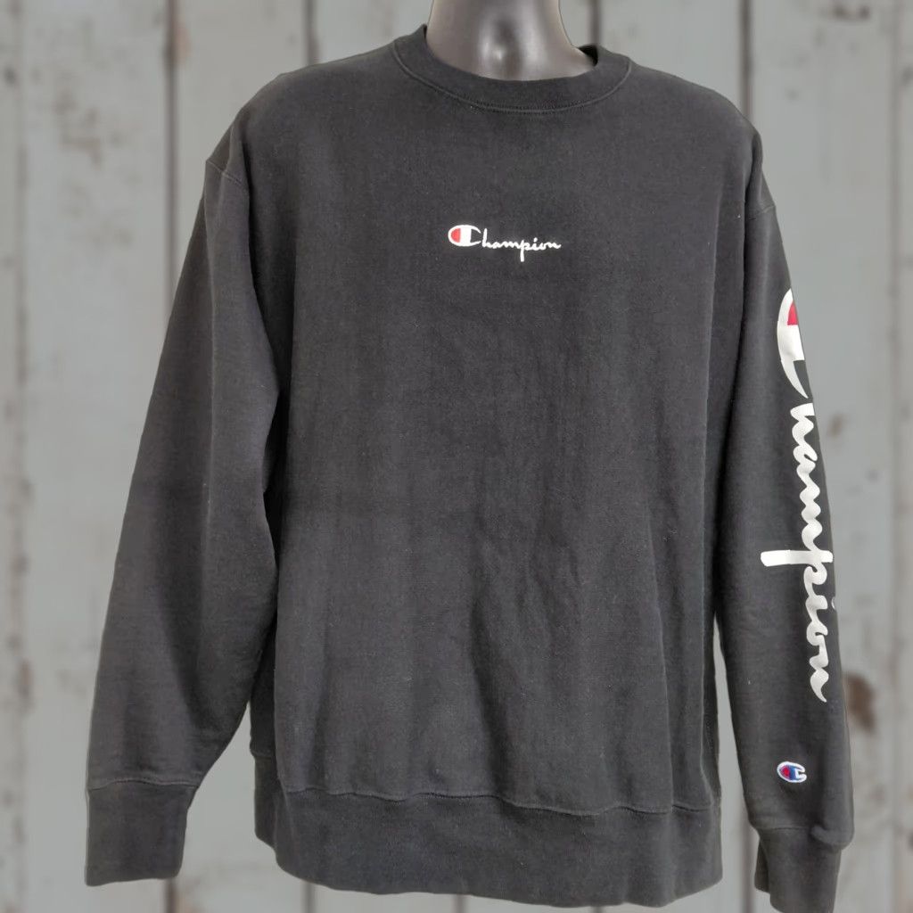Champion VINTAGE Champion Reverse Weave Mens 2XL Black Crew Neck Sweatshirt Logo Shirt Size US XXL / EU 58 / 5 - 1 Thumbnail