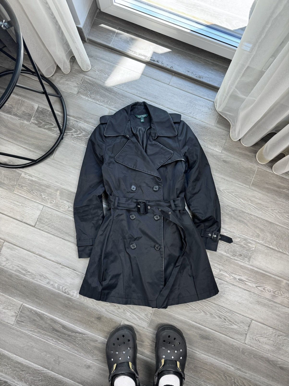 Lauren Ralph Lauren Lauren Ralph Lauren Black Trench Coat Jacket Size S / US 4 / IT 40 - 2 Thumbnail