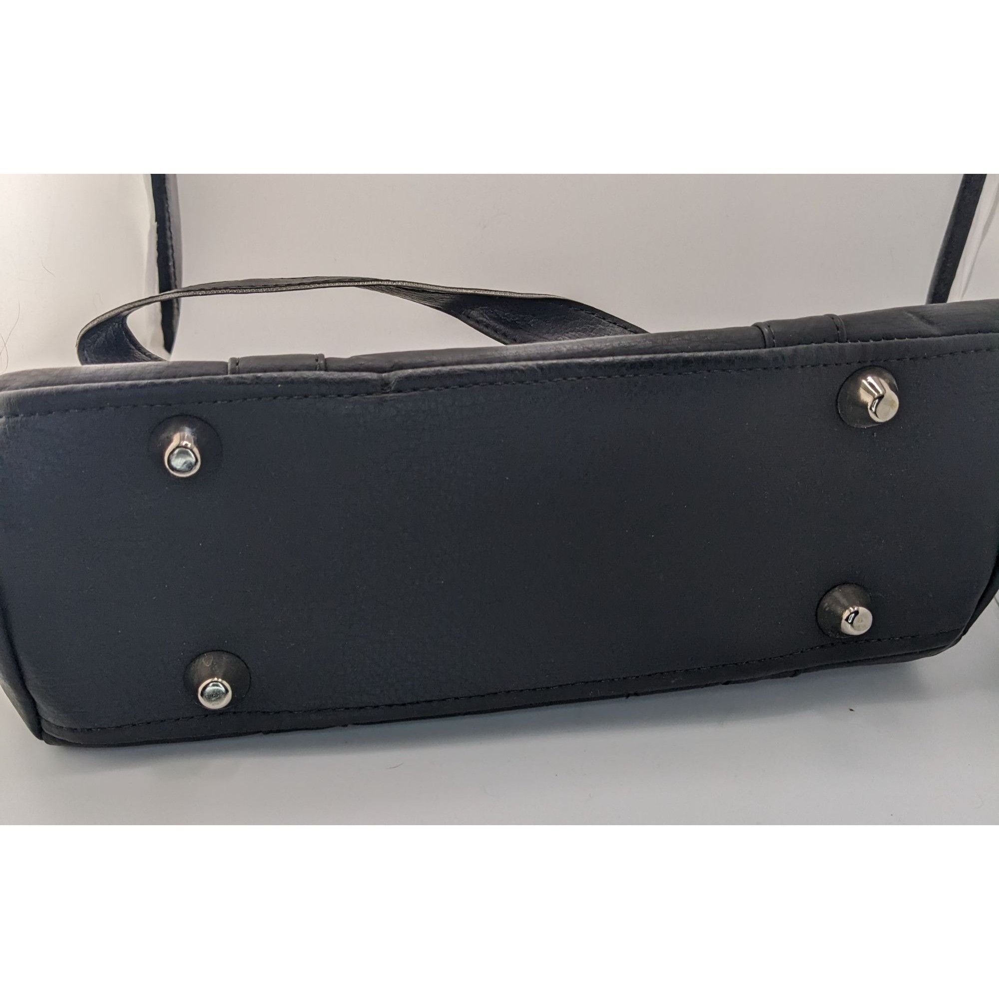 Other Hold Fast Handmade Gothic Black Faux Leather Handbag With Si Size ONE SIZE - 9 Thumbnail