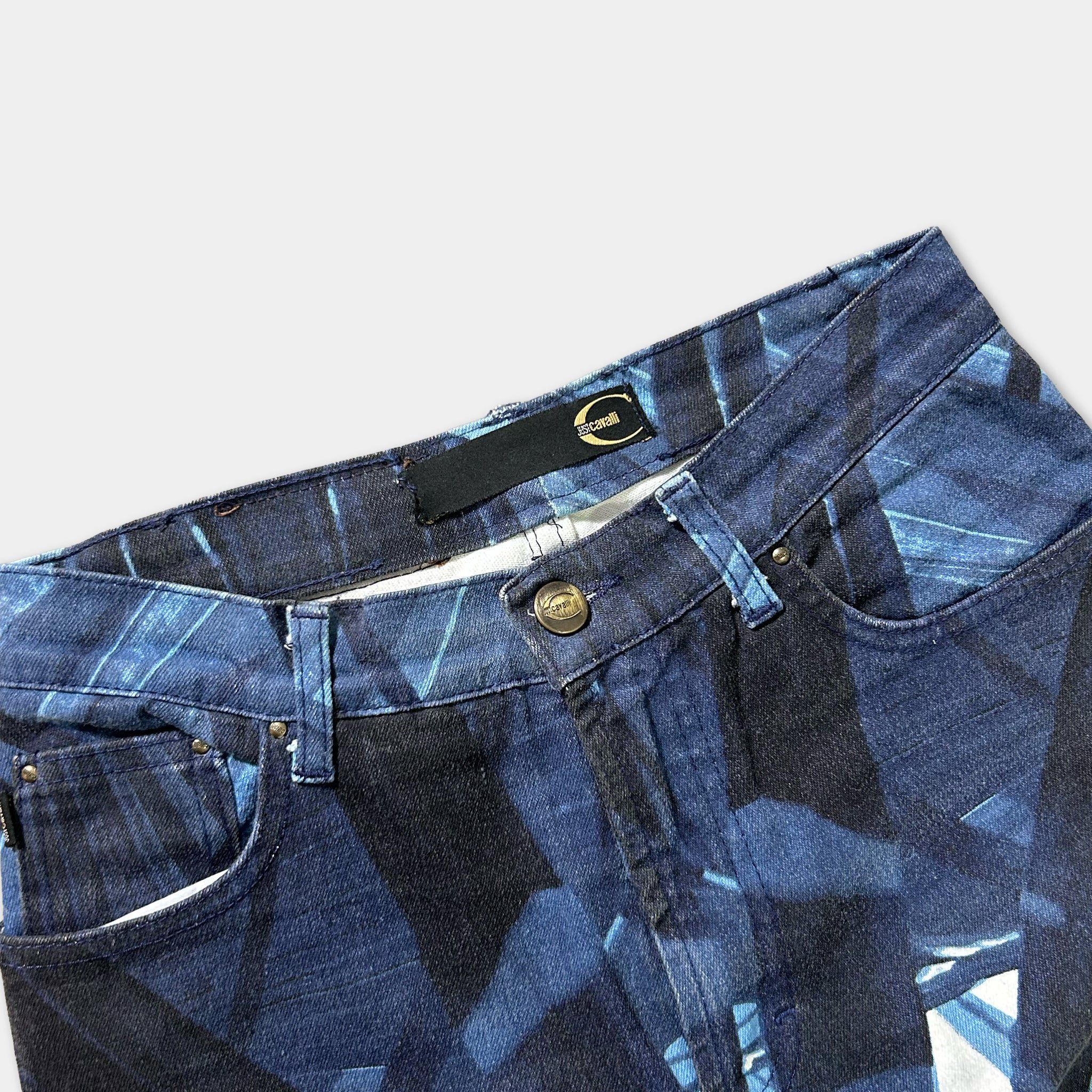 Just Cavalli Just Cavalli 00's Blue Pattern Jeans Size 26" / US 2 / IT 38 - 3 Thumbnail
