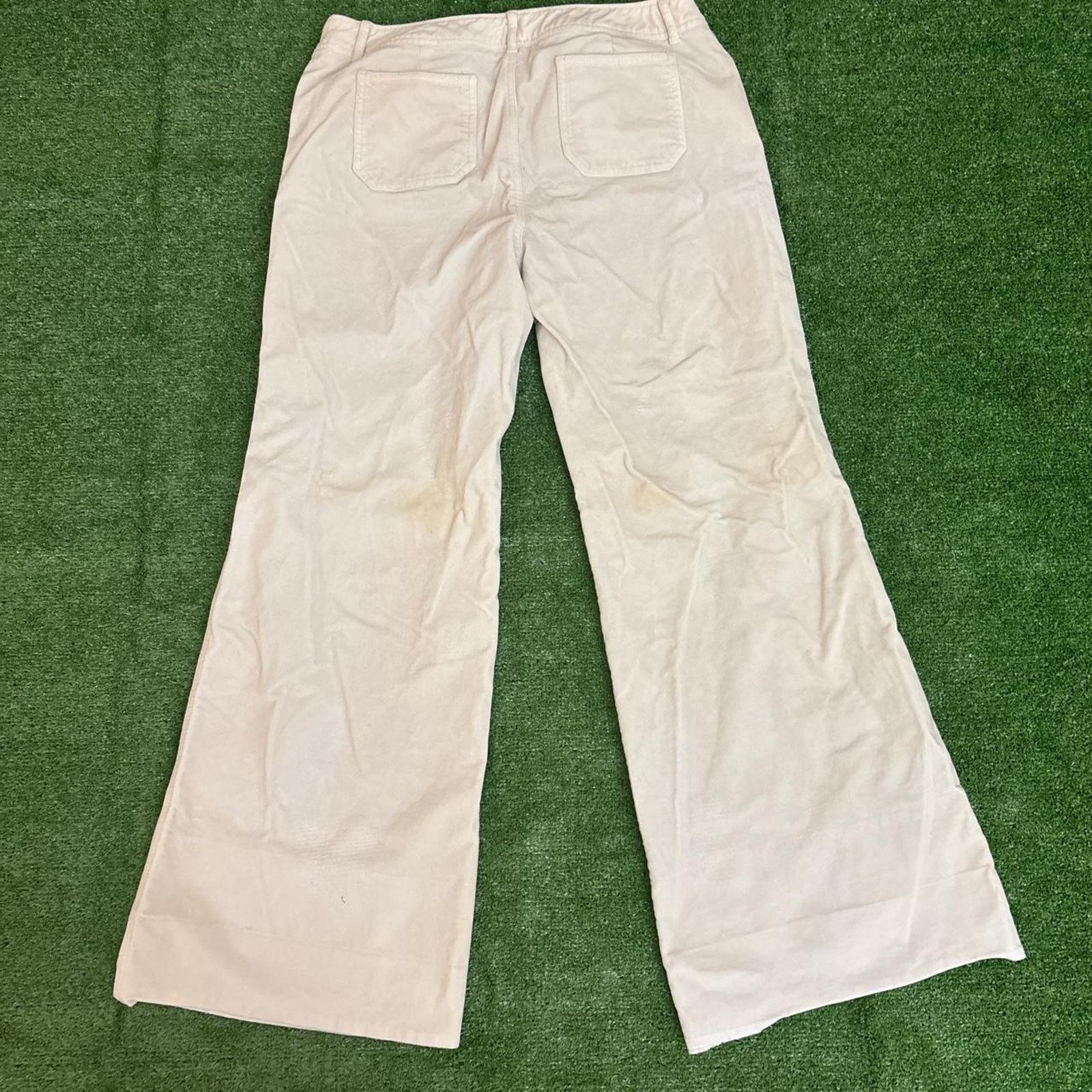 Express Women’s Express Stretch Cream Soft Fabric Wide Leg Pants Size 34" / US 12 / IT 48 - 3 Thumbnail