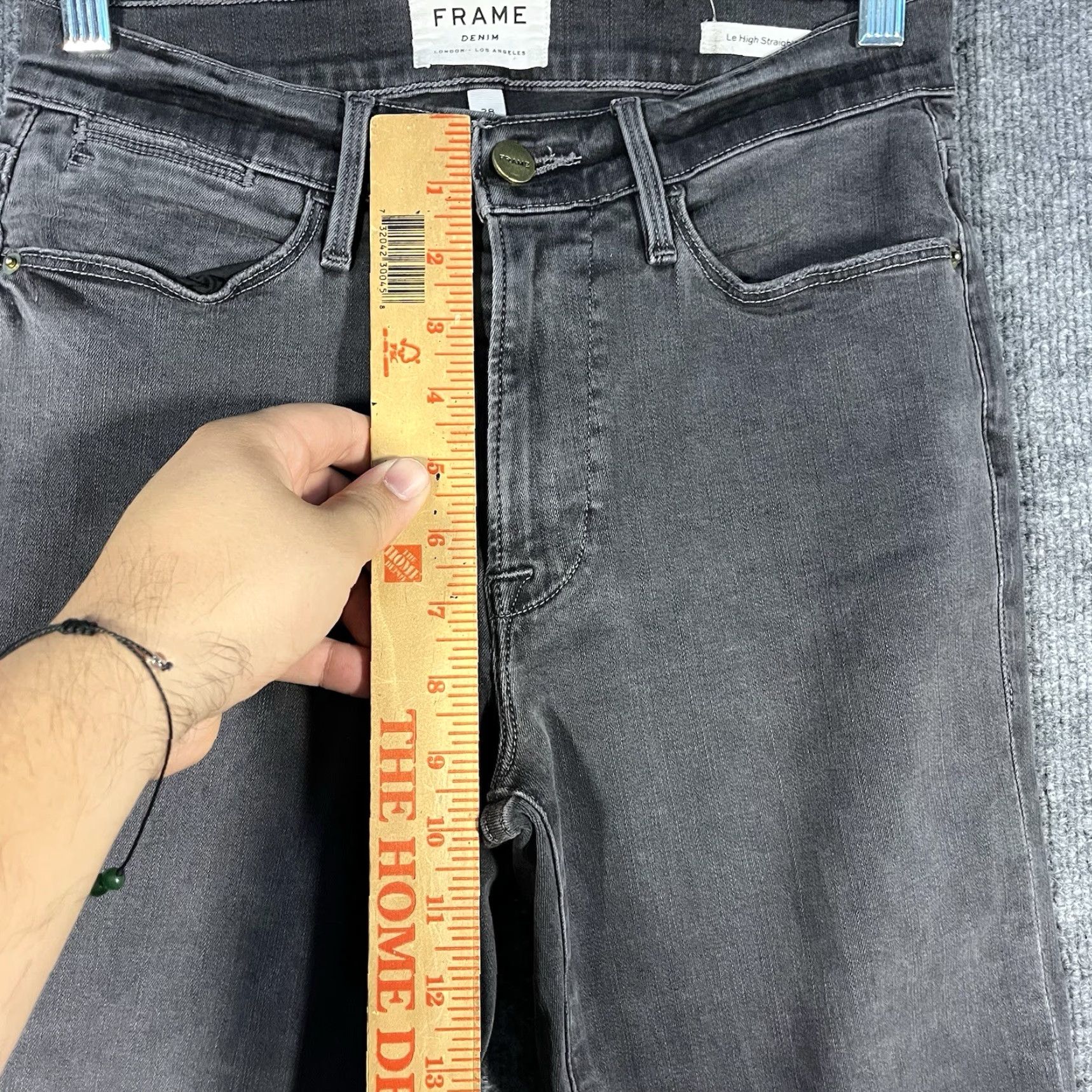 Frame VINTAGE Frame Denim Women's Crop Jeans Distressed Black Le High Straight Dark Wash Sz 28 Size 28" / US 6 / IT 42 - 3 Thumbnail