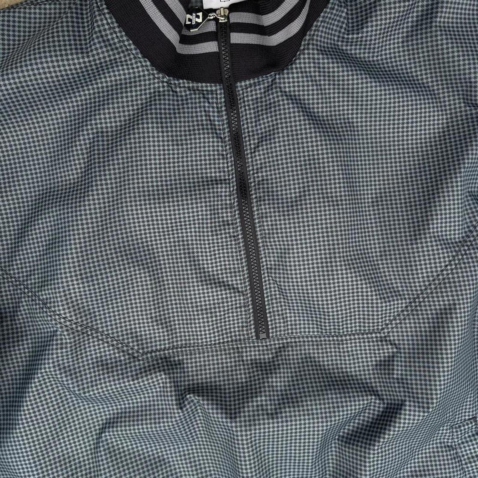 Jerzees Vintage 90s Blue/Black Houndstooth Quarter Zip Windbreaker Size US XXL / EU 58 / 5 - 2 Thumbnail