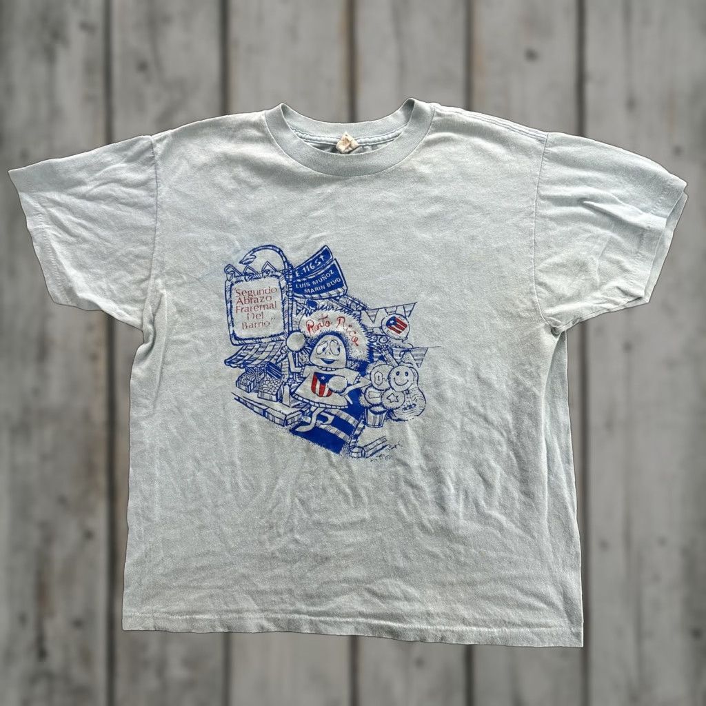 Vintage Vintage Puerto Rico Volunteer Graphic Shirt Mens Large Gray El Barrio 116 St 70s Size US L / EU 52-54 / 3 - 1 Thumbnail