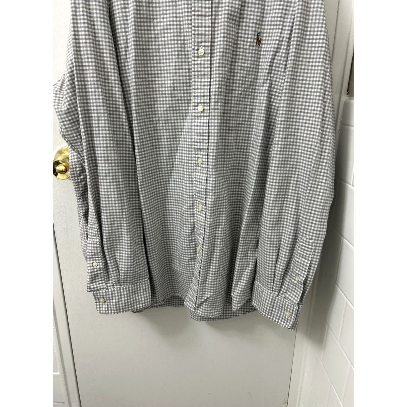 Ralph Lauren Ralph Lauren Shirt Mens 2XL Gray White Oxford Plaid Button-Down L/S Pony Logo Casual/Business Shirt Size US XXL / EU 58 / 5 - 3 Thumbnail