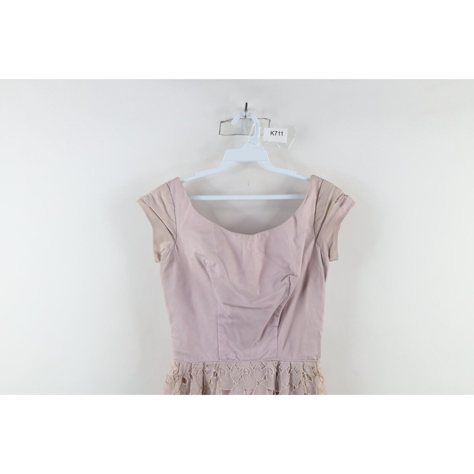 Vintage Vintage 60s Rockabilly Distressed Flower Floral Lace Dress Size M / US 6-8 / IT 42-44 - 2 Thumbnail