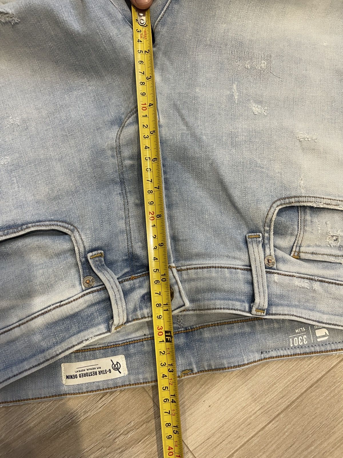 G-Star G-Star RAW 3301 Slim Distressed Denim Jeans 31/32 Size US 31 - 16 Thumbnail