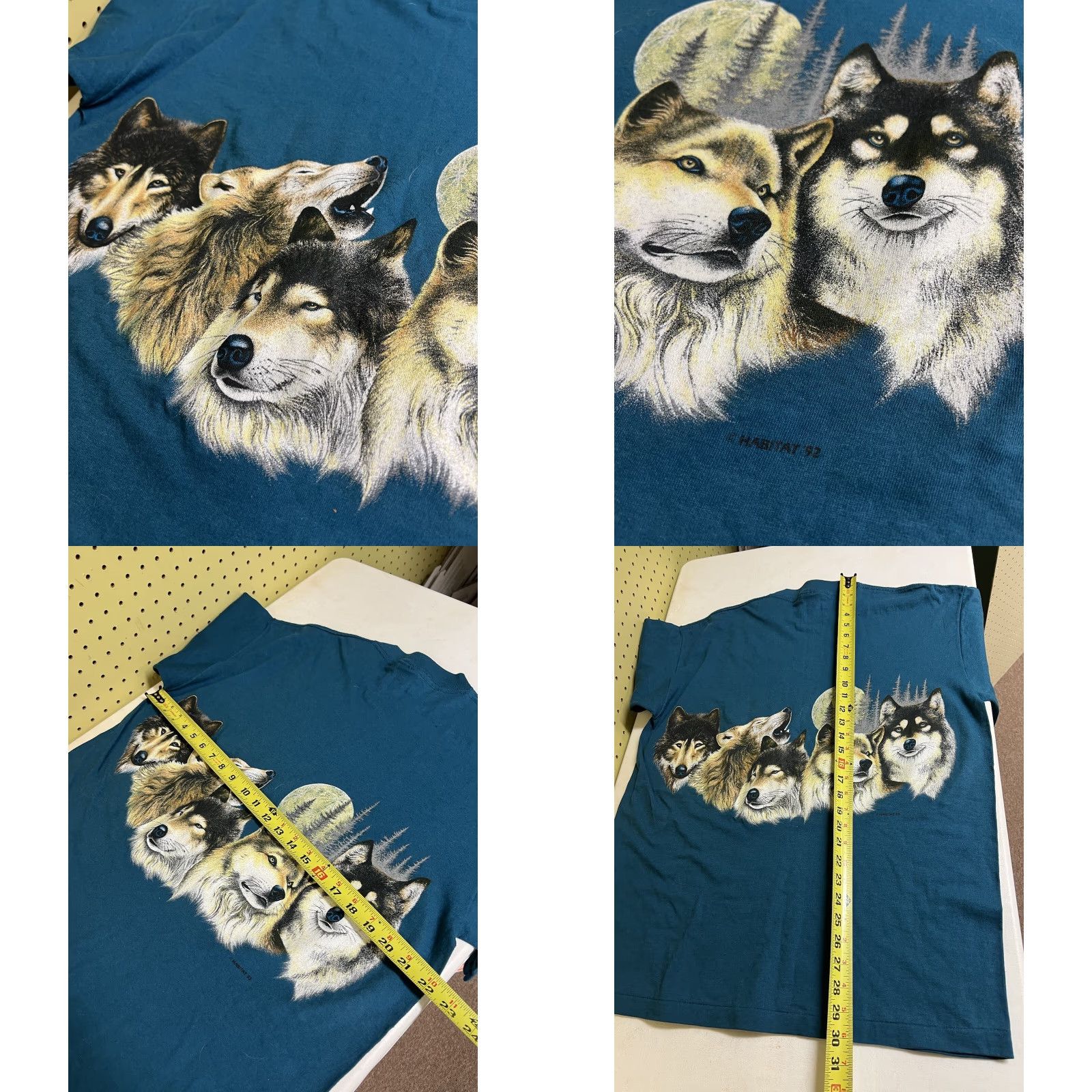 Habitat VINTAGE Habitat Vermont Wolf T-Shirt Unisex Adults L Green 90s 80s Graphic Print Crew Neck Short Sleeve Cotton Signal Sport NOS L Size US L / EU 52-54 / 3 - 8 Thumbnail