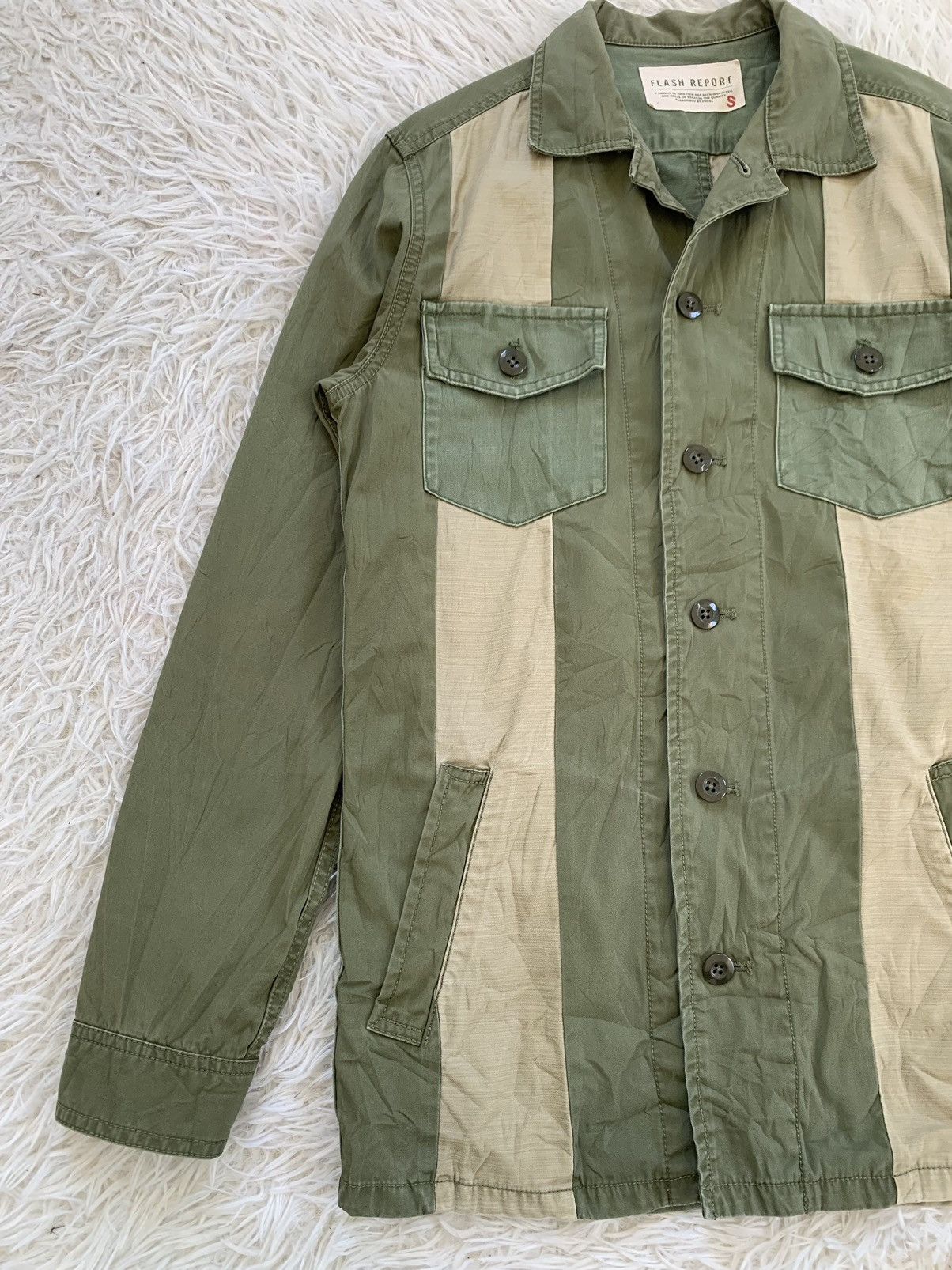 Japanese Brand Flash Report Buttons Jacket Block Colour Size US S / EU 44-46 / 1 - 3 Thumbnail