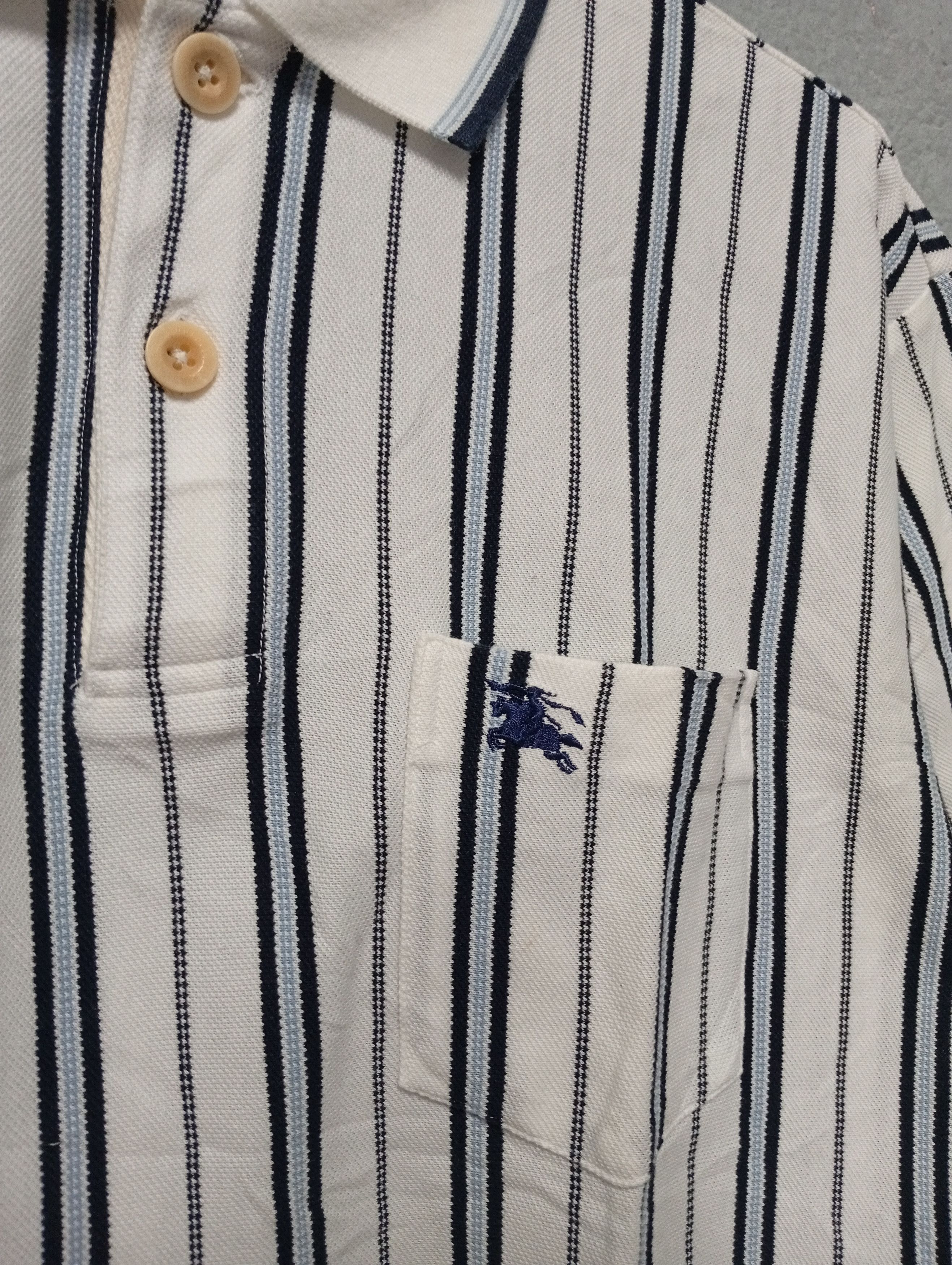 Burberry Vintage 90s Polo Tshirt Burberry Stripe Size US M / EU 48-50 / 2 - 3 Thumbnail