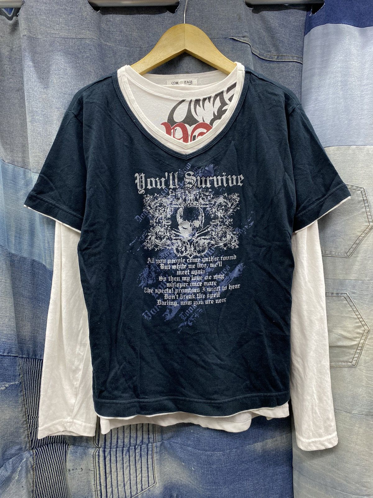 If Six Was Nine × Japanese Brand × Le Grande Bleu (L.G.B.) undefined "you'll survive" double layer poem tshirt japan Size US M / EU 48-50 / 2 - 1 Thumbnail