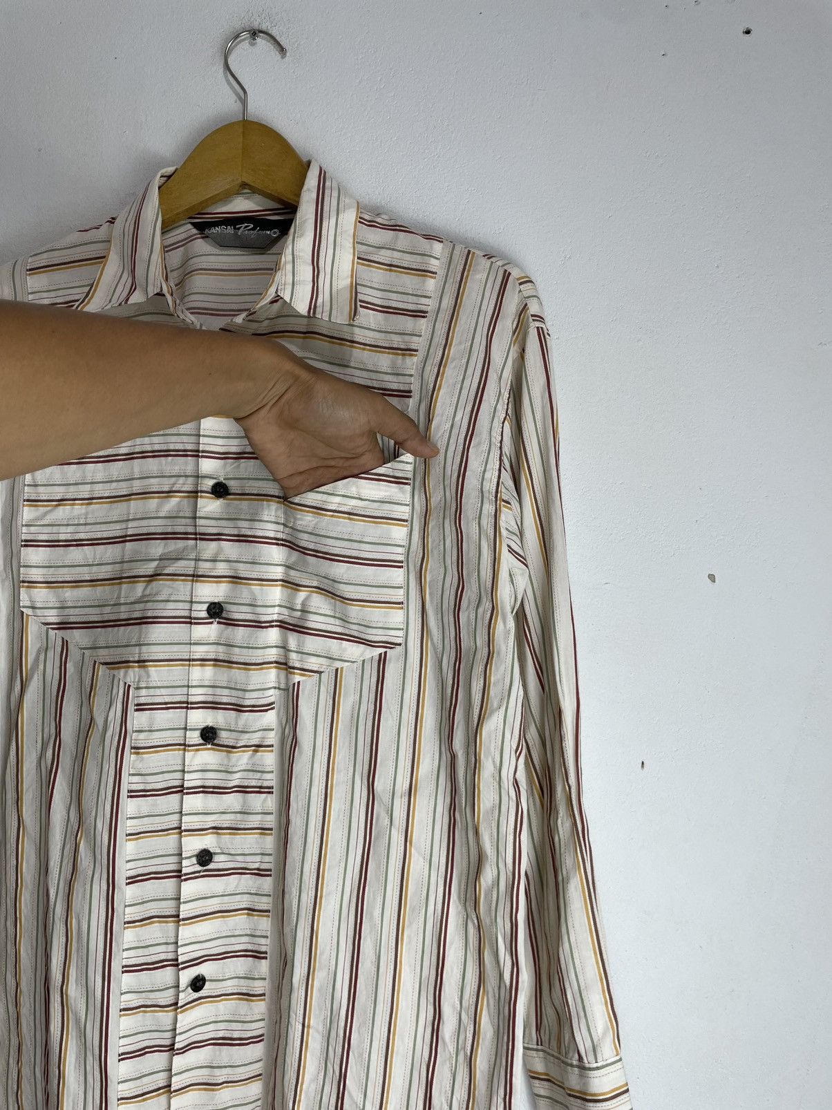 Yohji Yamamoto Kansai parfum Classic Multicolor Stripe Shirt Size US M / EU 48-50 / 2 - 2 Thumbnail