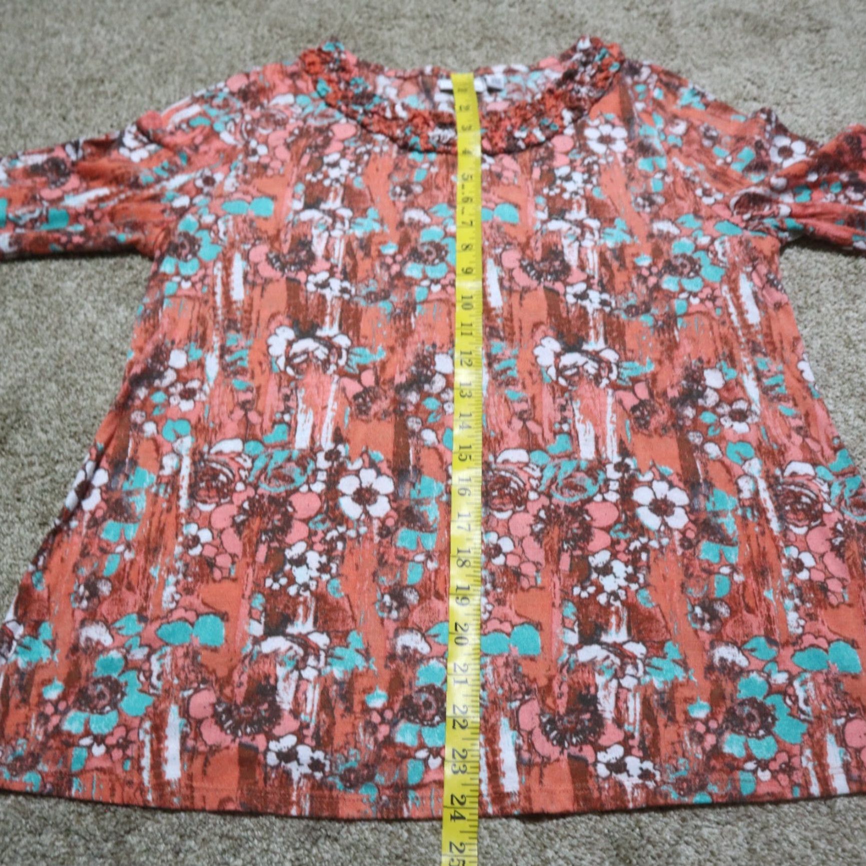 Vintage VINTAGE Kim Rogers Floral Blouse Shirt Petite Women's Cotton 3/4 Sleeve Casual Fall Spring Summer Winter Size XL / US 12-14 / IT 48-50 - 6 Thumbnail
