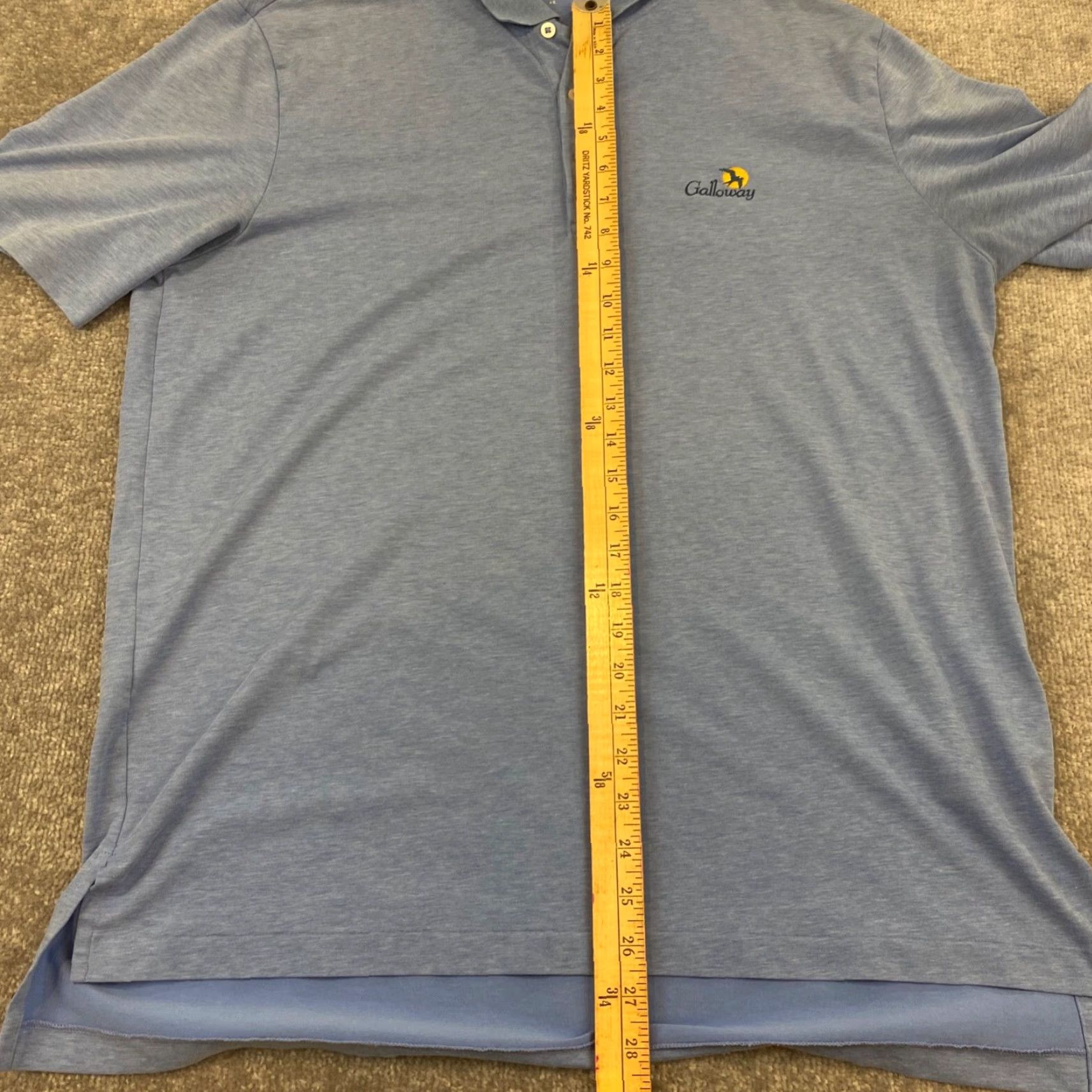 Polo Ralph Lauren VINTAGE Polo Ralph Lauren Polo Galloway Golf Club Mens Large Blue Stretch Golf Shirt S/S Size US L / EU 52-54 / 3 - 5 Thumbnail