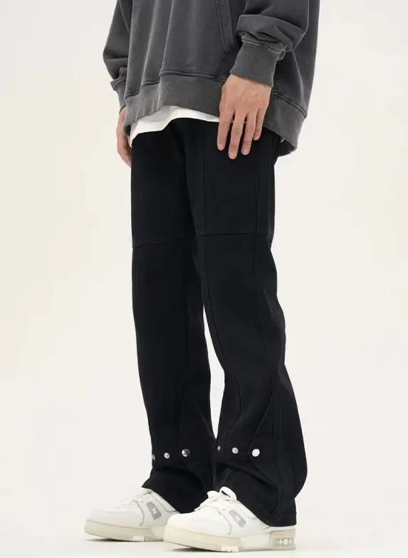 Japanese Brand Nana High Street Button Hip Hop Straight Flared Jeans Size US 32 / EU 48 - 4 Thumbnail