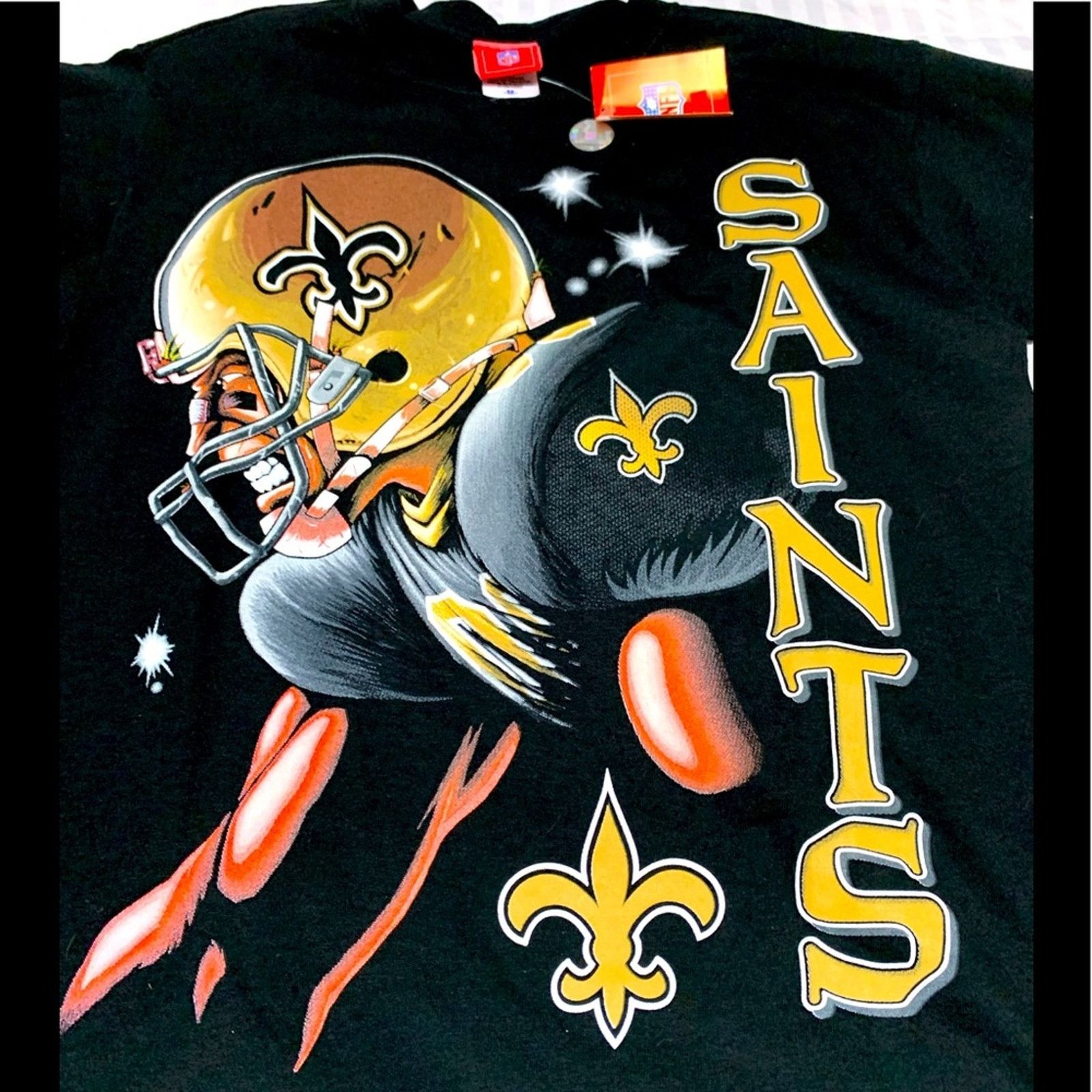 NEW OLD STOCK NEW ORLEANS SAINTS GAME FACE MEGA PRINT TEE