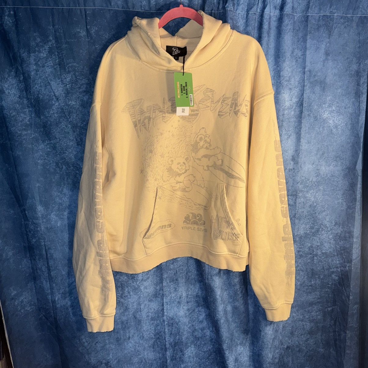 TRIPLE SEVENS Triple Sevens Surf Bear Graphic beige Hoodie Pullover Size US M / EU 48-50 / 2 - 1 Thumbnail