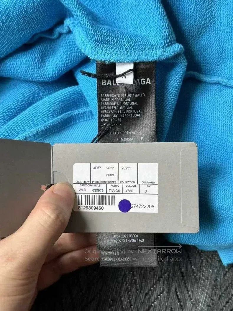 Balenciaga Balenciaga Blue Distressed Coke Hoodie. Size US XS / EU 42 / 0 - 4 Thumbnail