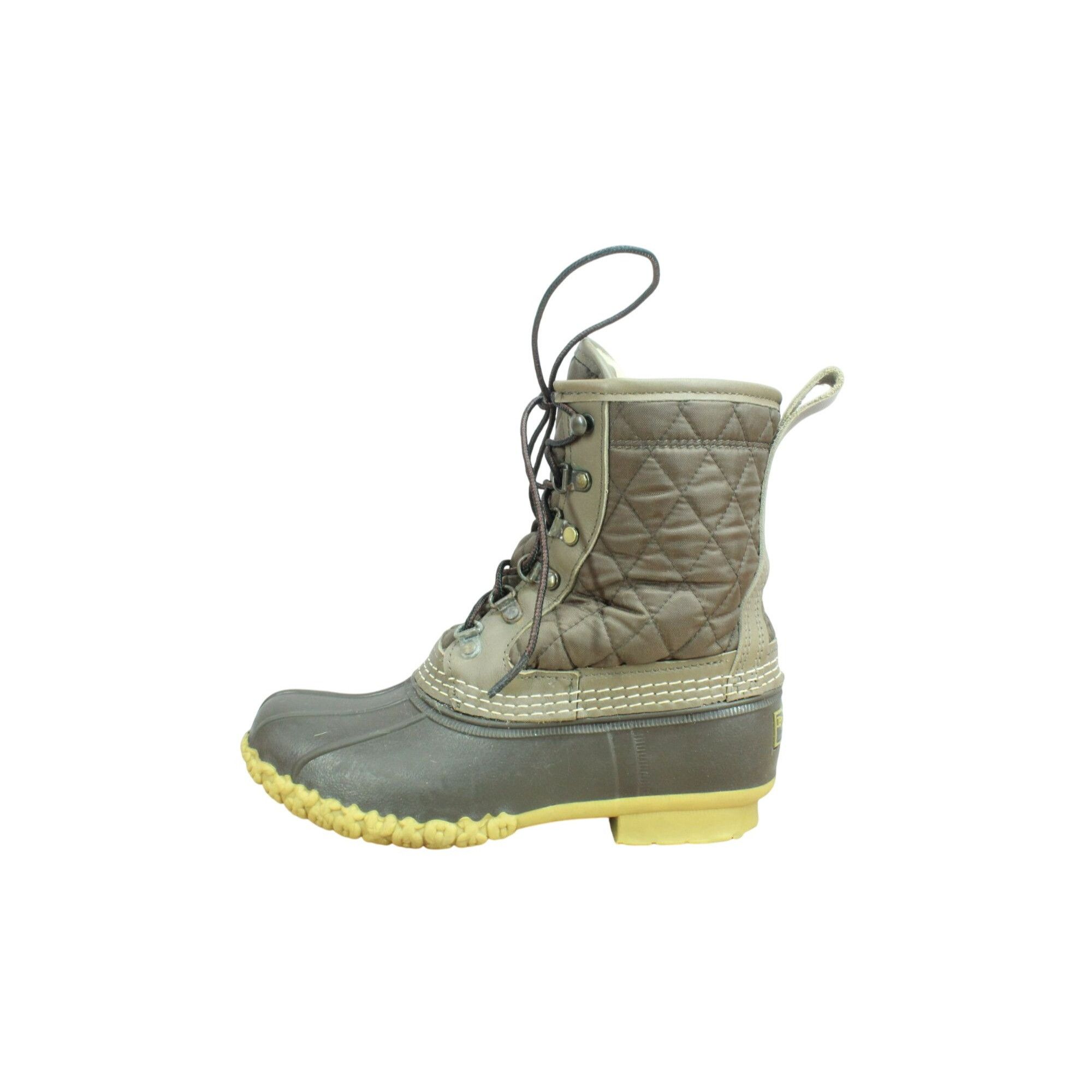 LL Bean Women's Shearling Lined Quilted Duck Boots M