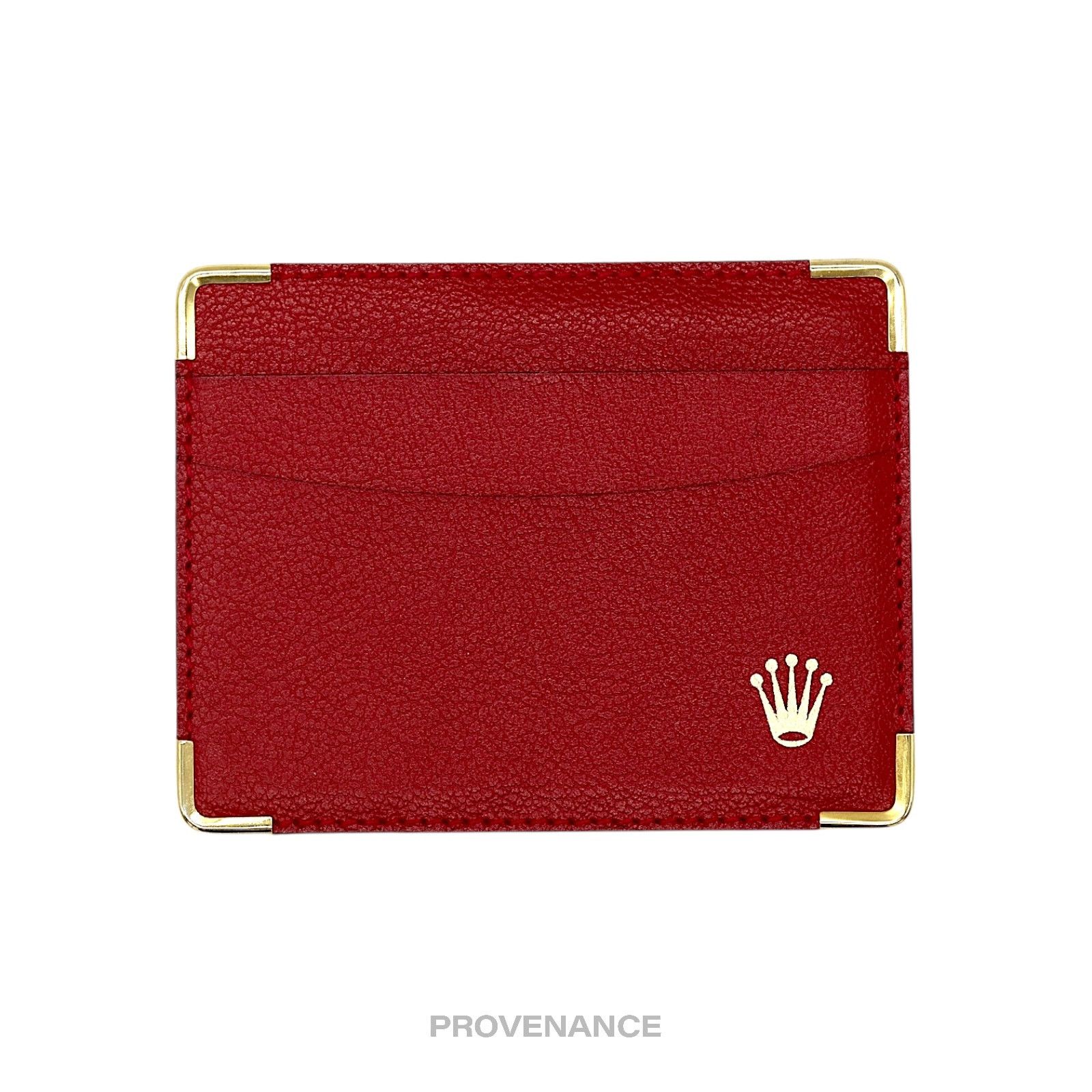 Rolex 🔴 Rolex Card Holder Wallet - Red Leather Size ONE SIZE - 1 Thumbnail