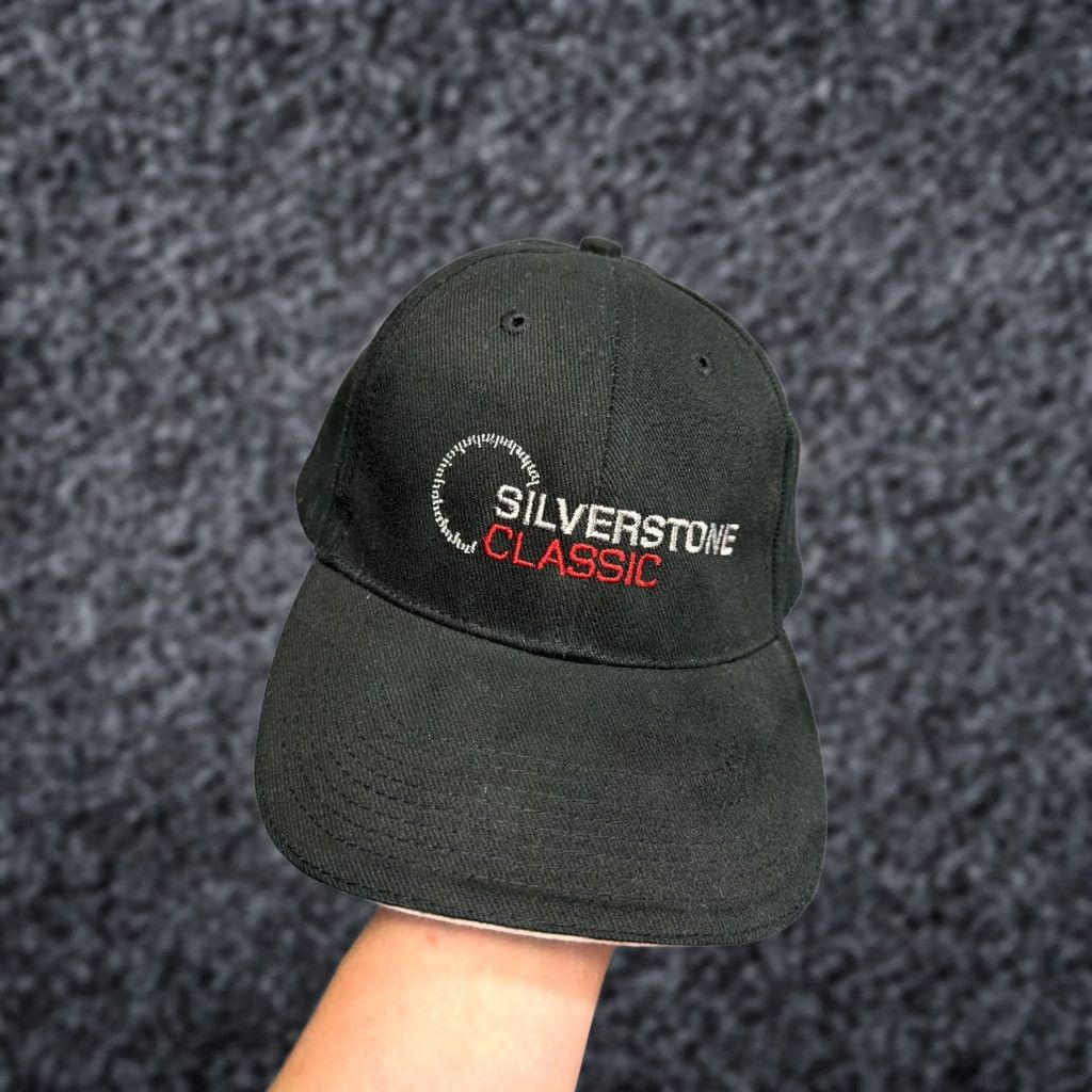 Vintage Silverstone Classic Racing Black baseball cap Men One Size Black Baseball Cap Adjustable Cap Size ONE SIZE - 1 Thumbnail