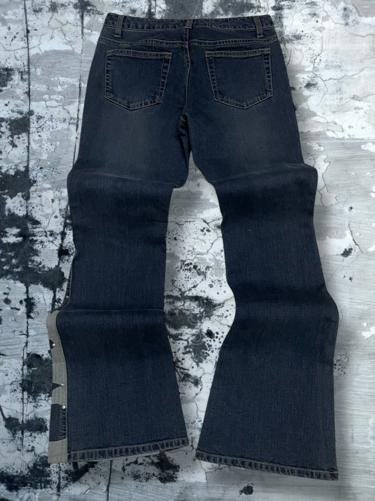 Tornado Mart Vintage 1990s Japan Designer Oririn Flared Art Obelisk Denim Size US 26 / EU 42 - 8 Thumbnail