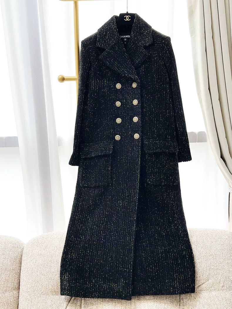 Chanel Chanel Black Gold Long Sleeve Coat - dmc Size US S / EU 44-46 / 1 - 1 Thumbnail