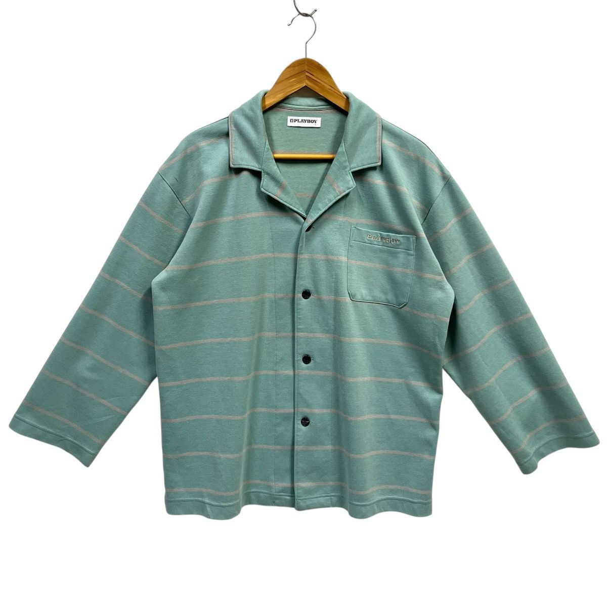 Playboy × Vintage Vintage 90s Playboy Button Up Collared Casual Sweat Size US L / EU 52-54 / 3 - 1 Thumbnail