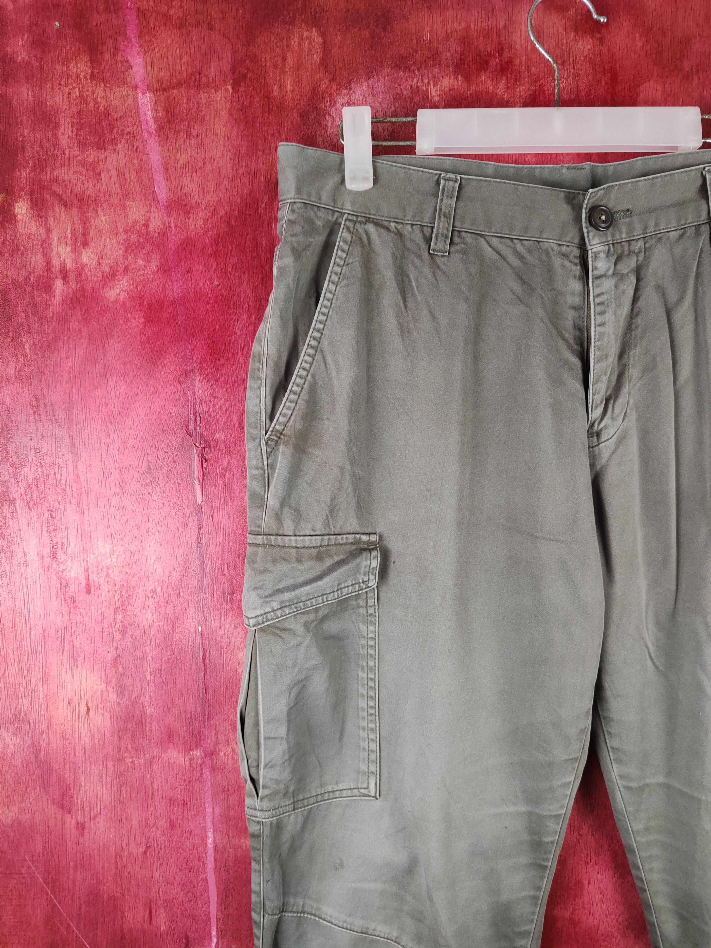 Japanese Brand Japanese Olive Multipocket Faded Cargo Pants N#S001 Size US 32 / EU 48 - 3 Thumbnail