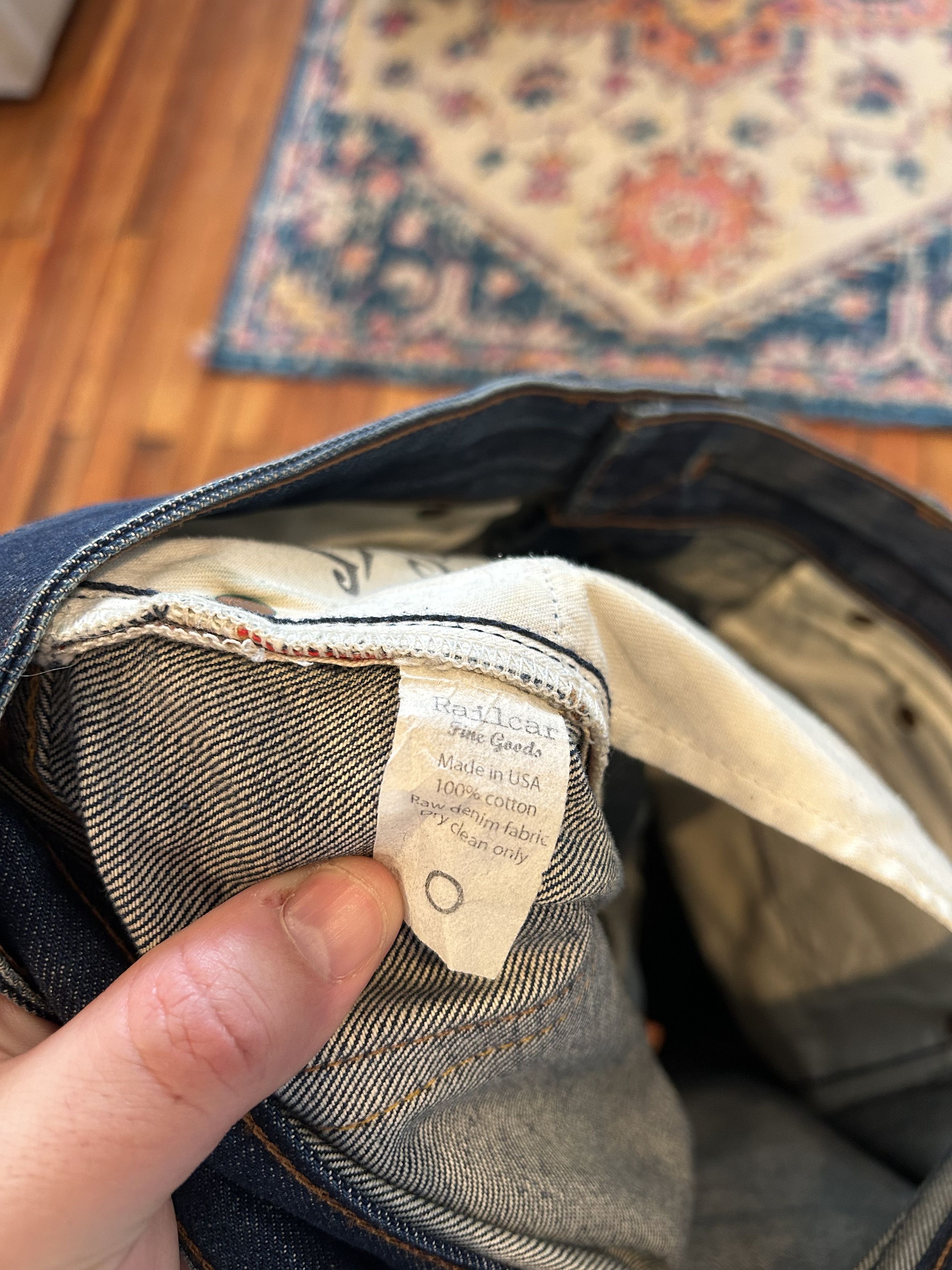Railcar Fine Goods Railcar Straight Leg Raw Selvedge Denim Jeans Size US 35 - 12 Thumbnail