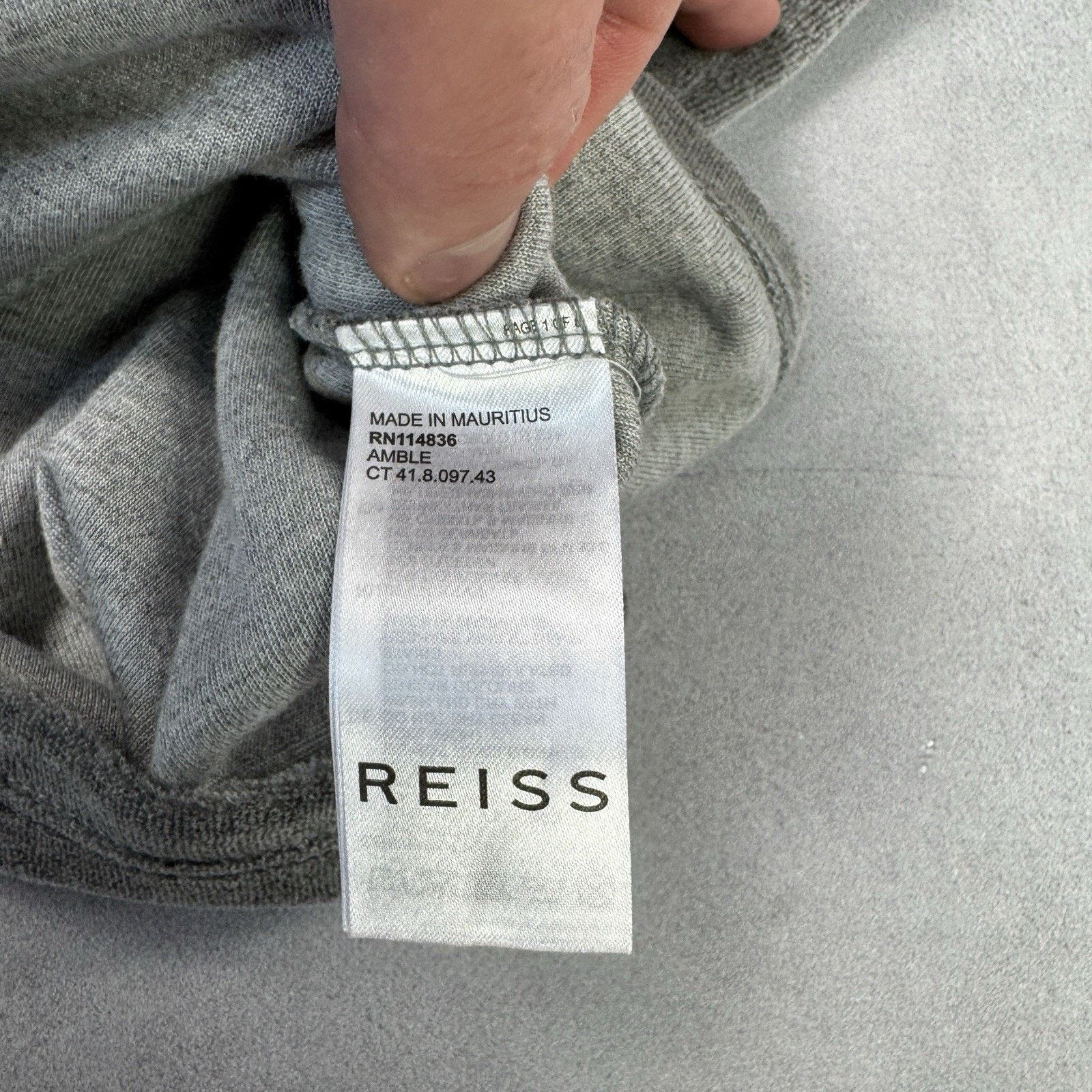 Reiss Reiss Men Grey Velure Polo Zip T Shirt Size L Size US L / EU 52-54 / 3 - 10 Thumbnail