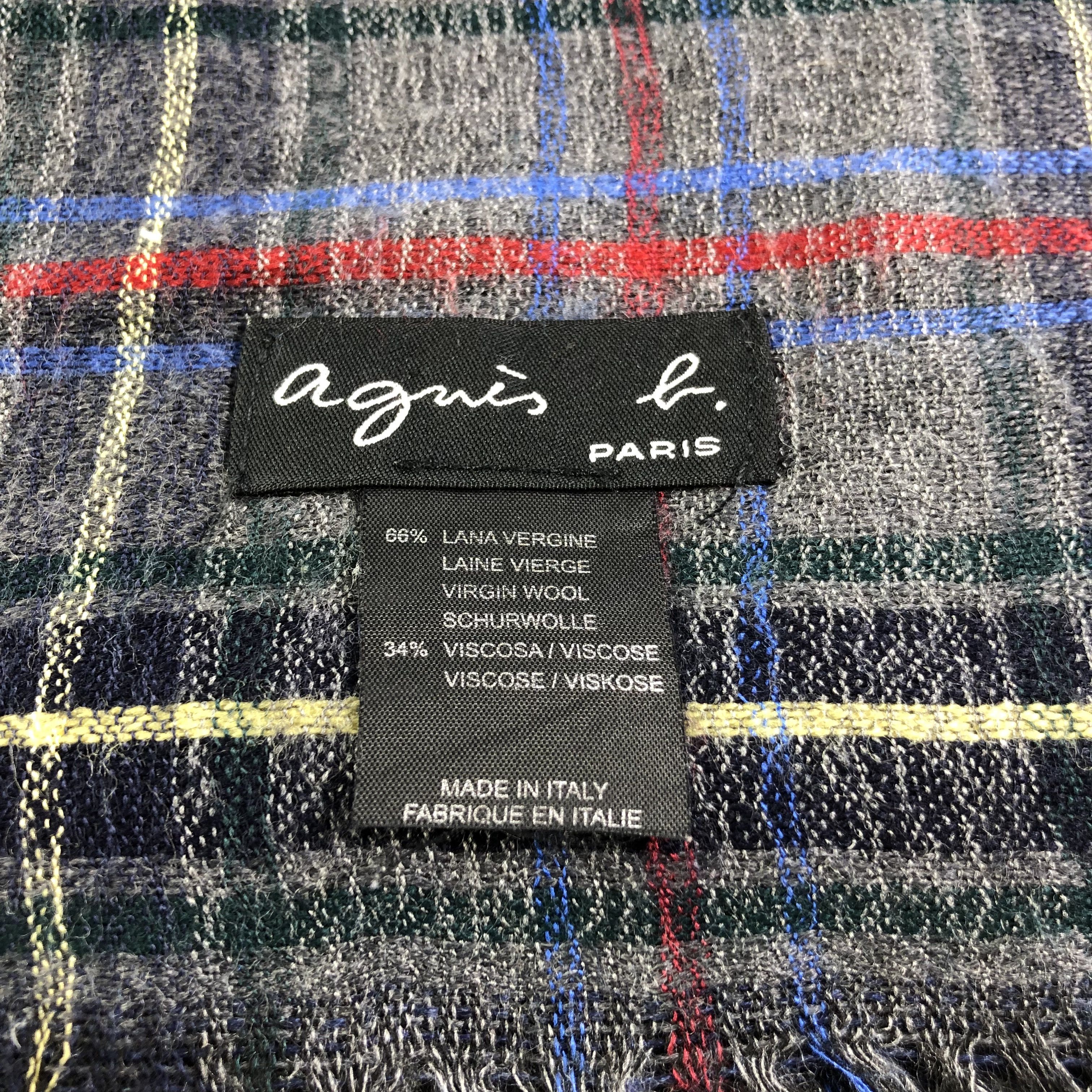 agnes b. Agnes B. Tartan Wool Scarf Muffler V1312 Size ONE SIZE - 4 Thumbnail