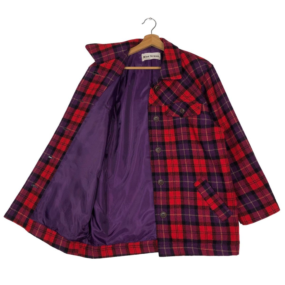 🔥Vtg Tartan Design Punk Jacket Style Wind Stream Japan