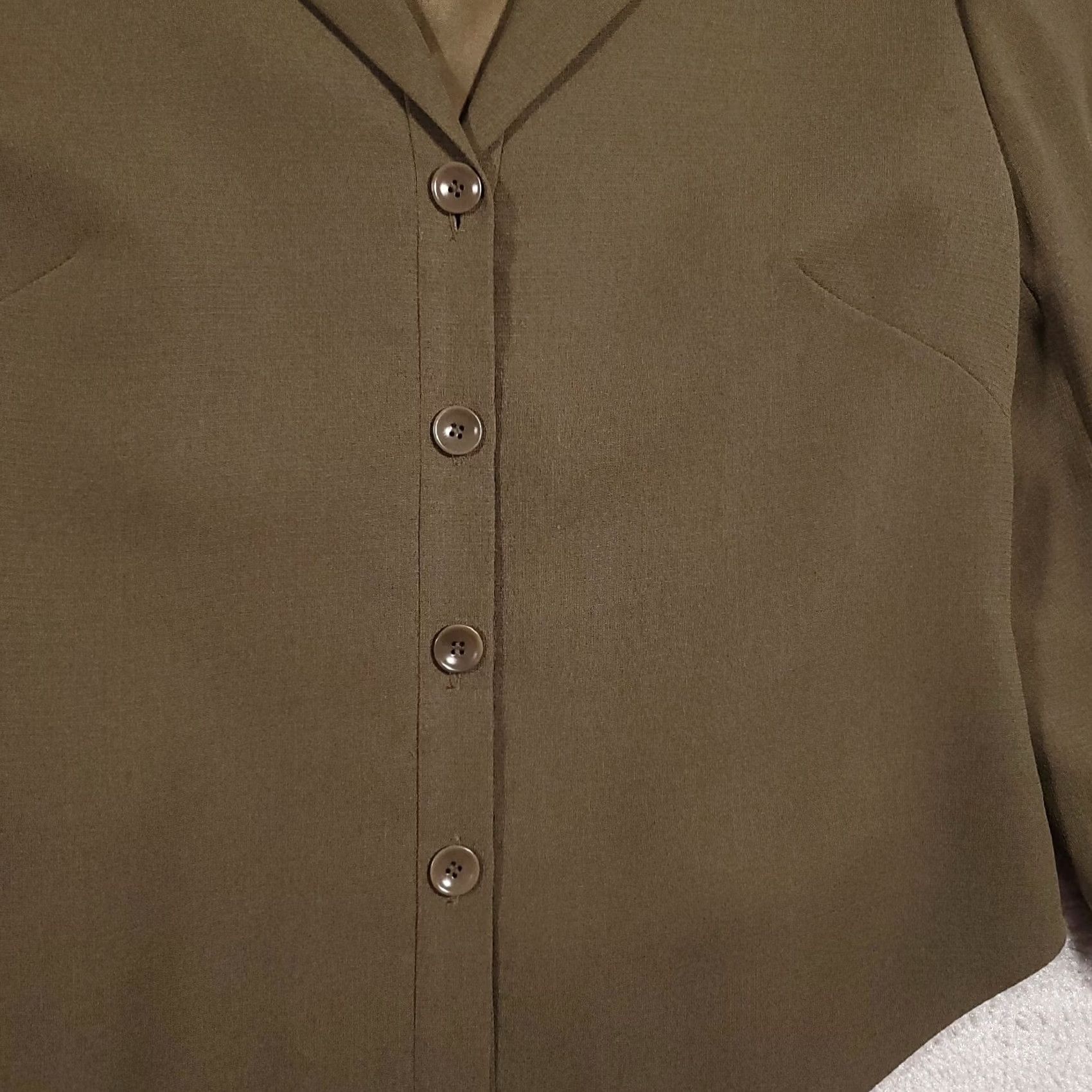 Vintage Casual Corner Shirt Womens L Brown Button Women Neck Business Blazer Lined Size L / US 10 / IT 46 - 4 Thumbnail