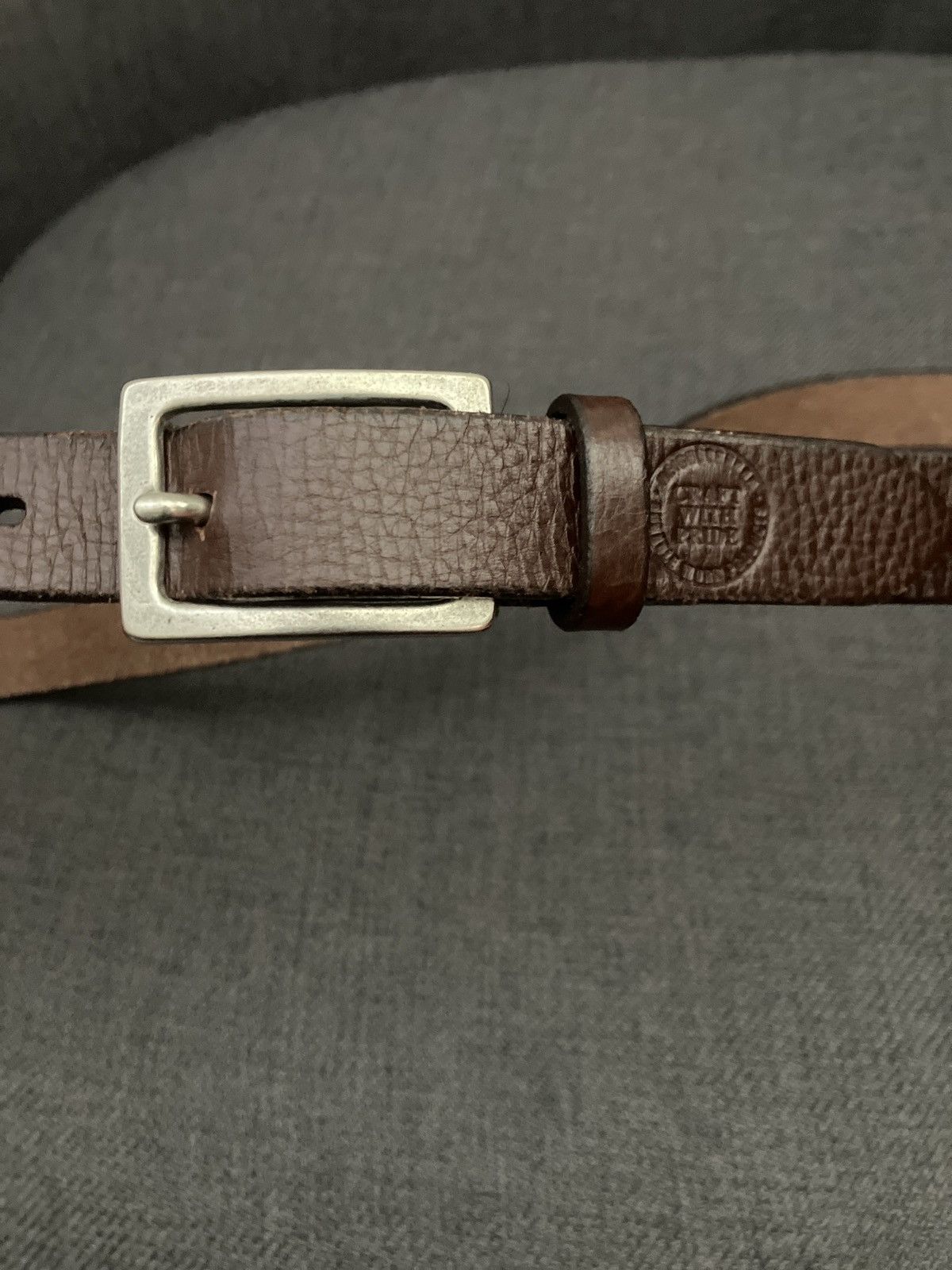 Neighborhood Slim leather belt Size 34 - 4 Thumbnail