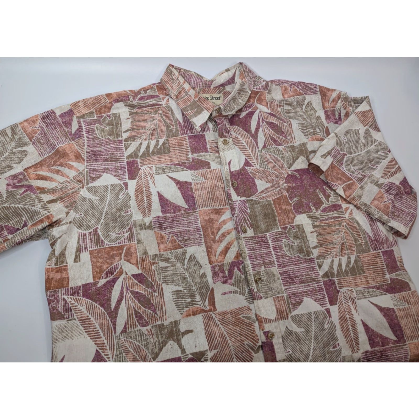 Vintage COOKE STREET Honolulu Hawaiian Shirt Palm Leaf Tropical Beach Cotton 2XL Size US XXL / EU 58 / 5 - 2 Thumbnail
