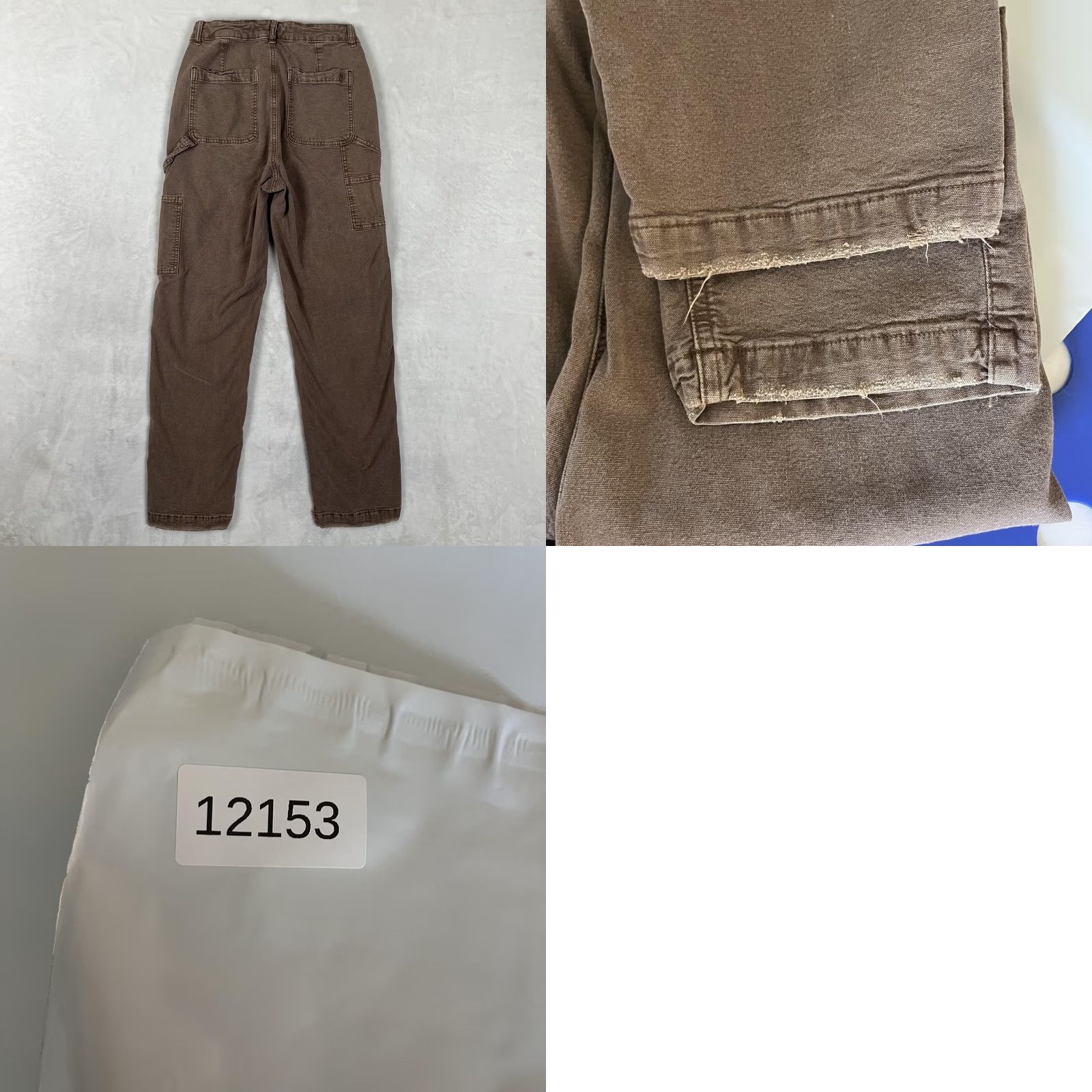 American Eagle Outfitters VINTAGE American Eagle Carpenter Pants Womens 2 Brown 90s Boyfriend High Rise Stretch Size 26" / US 2 / IT 38 - 8 Thumbnail