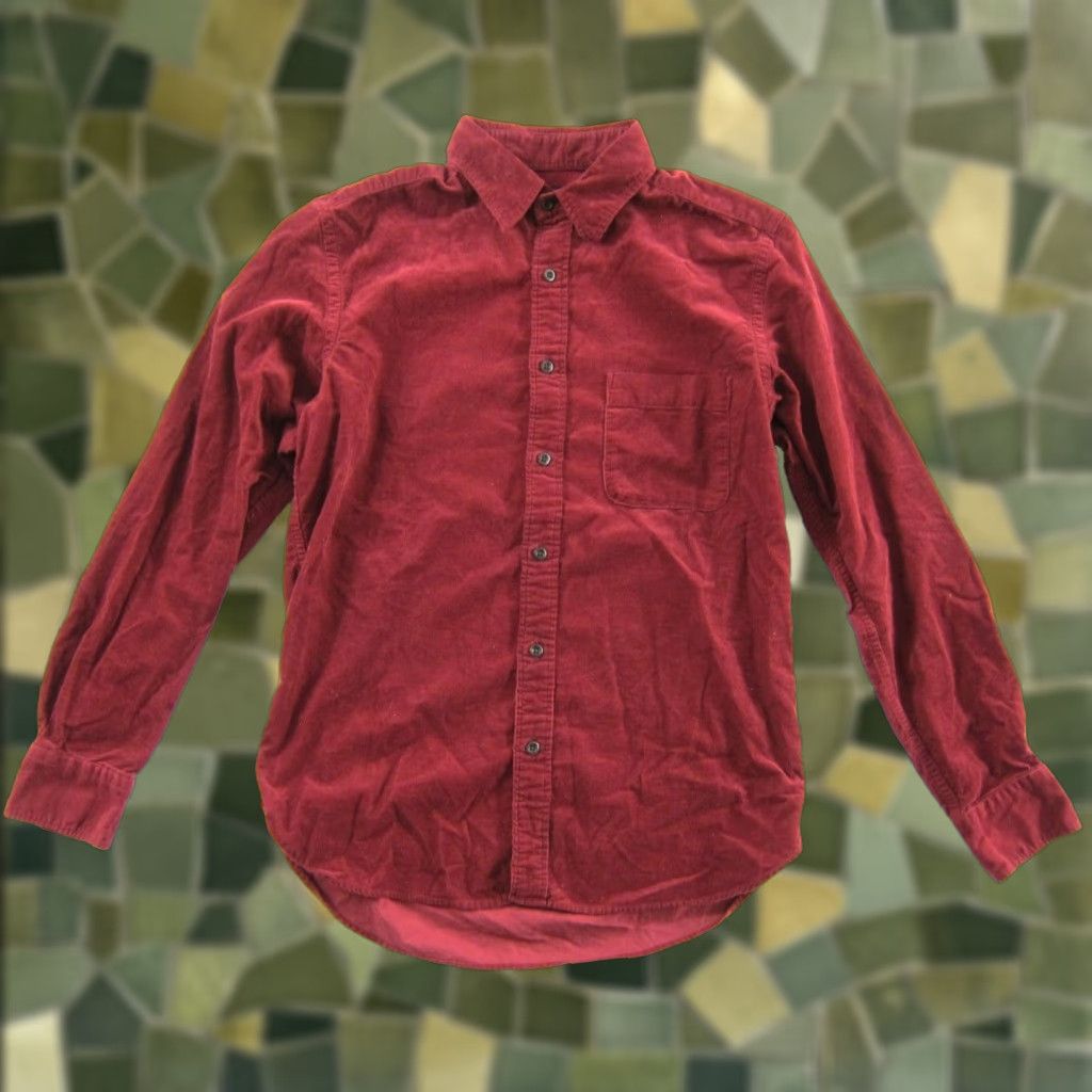 Uniqlo Uniqlo Shirt Men Small Red 100% Cotton Corduroy Button Up Long Sleeve Size US S / EU 44-46 / 1 - 1 Thumbnail