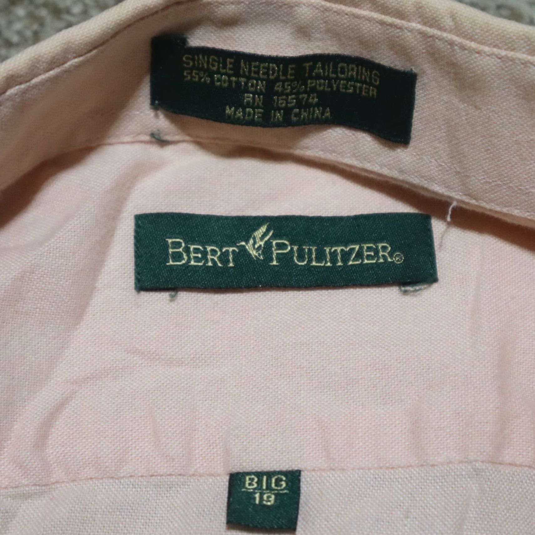 Needles Bert Pulitzer Shirt Dress Shirt Pink 19 Big & Tall Men Short Sleeve Mens Size 19 Pink Bert Pulitzer Shirt Size US XXL / EU 58 / 5 - 3 Thumbnail