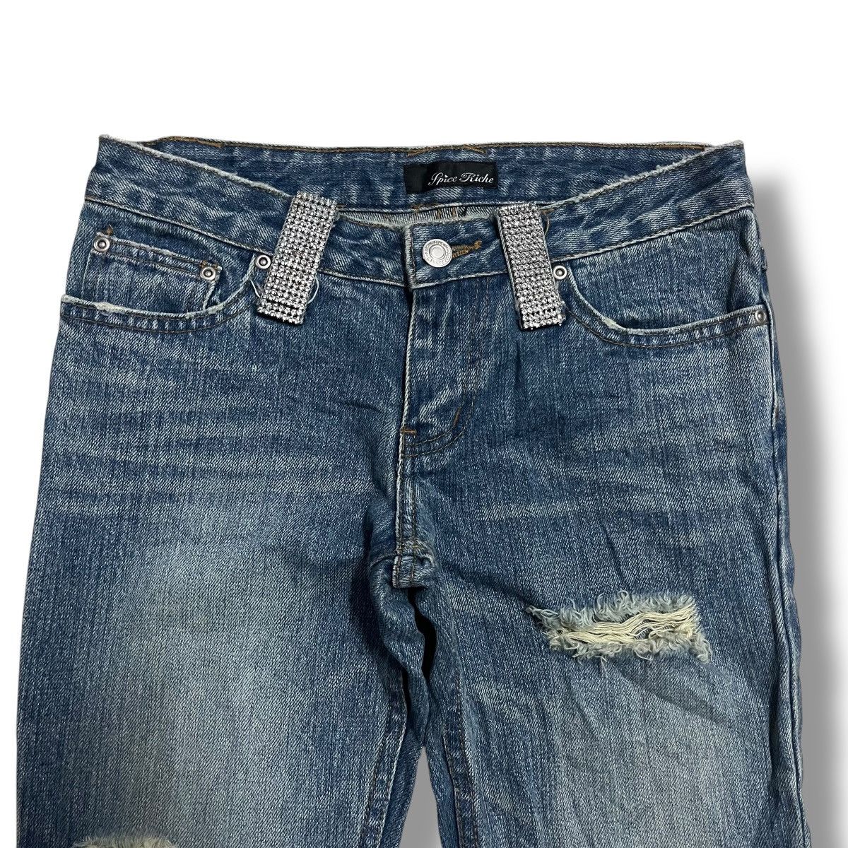 If Six Was Nine × Japanese Brand × Le Grande Bleu (L.G.B.) FLARE🔥 SPICE RICHE WASHED BLUE DENIM PANT Size 29" - 2 Thumbnail