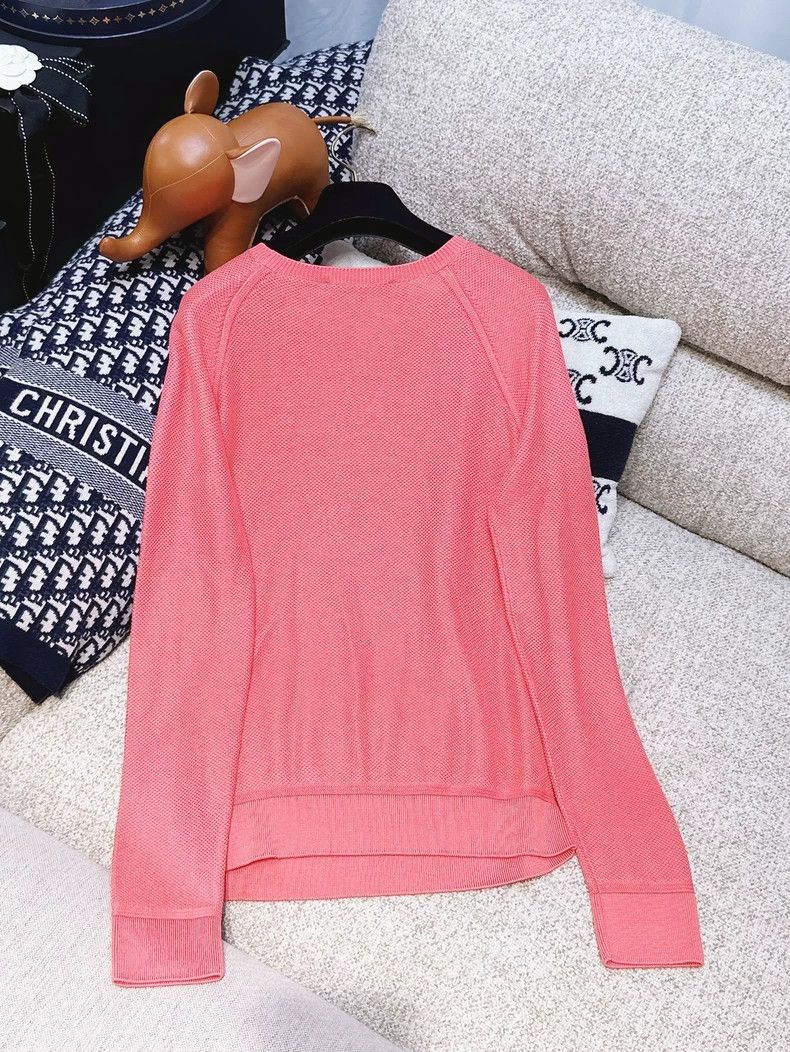 Loro Piana LORO PIANA Rose red round neck long sleeve knit sweater Size XS / US 0-2 / IT 36-38 - 2 Thumbnail