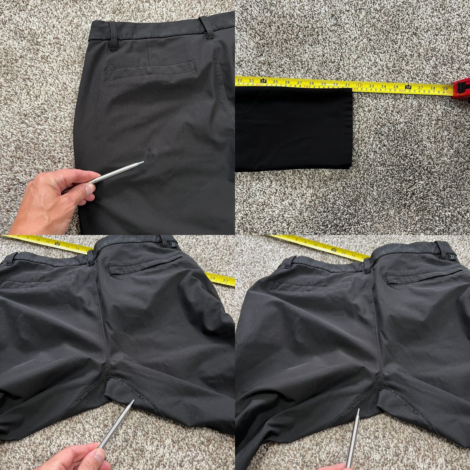 Vintage 7 Diamonds Infinity Polyester Woven Chino Pants Black Men 32x32 Slim Straight Pockets Size US 32 / EU 48 - 8 Thumbnail