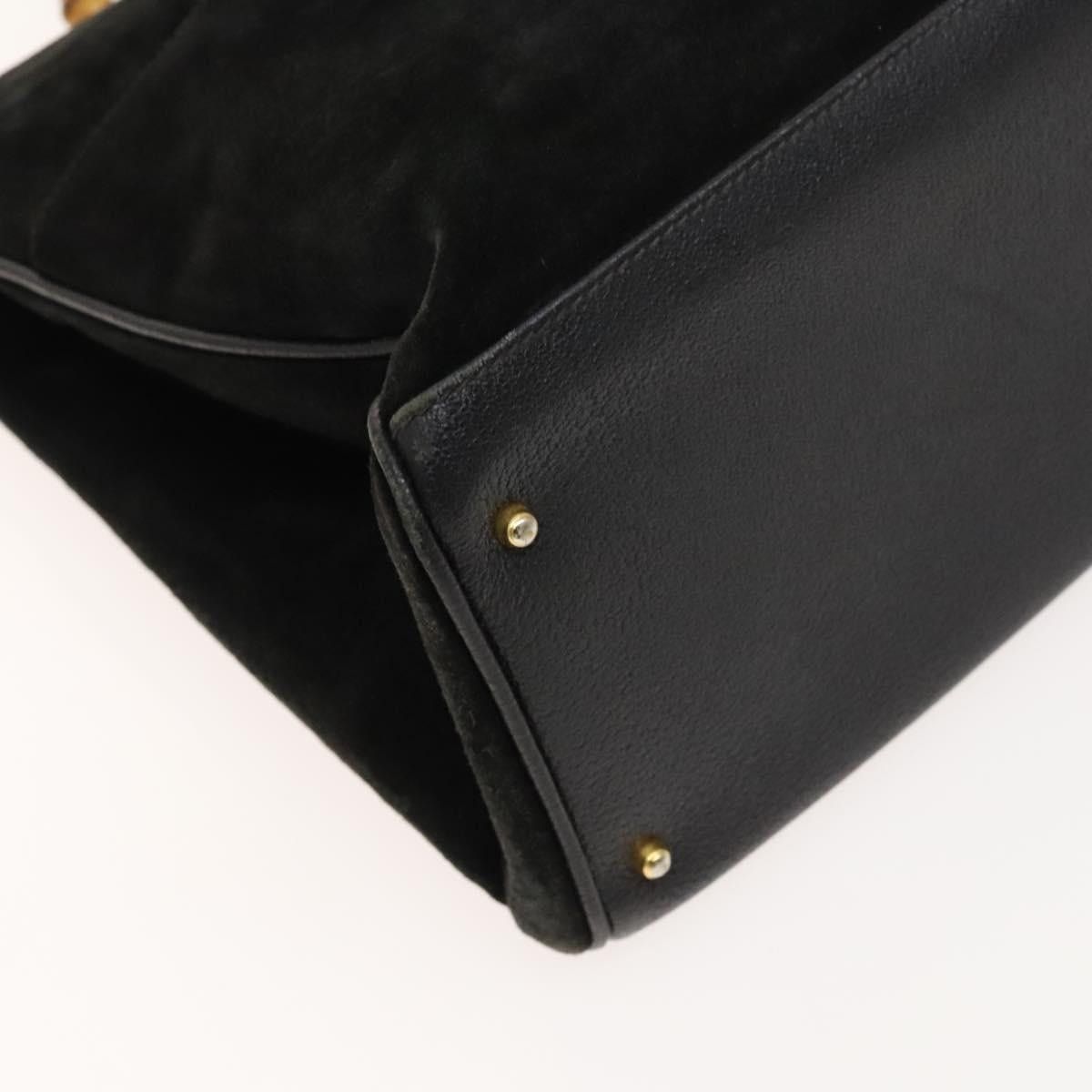 Gucci GUCCI Bamboo Hand Bag Suede Black Gold 002 123 002 123 Size ONE SIZE - 11 Thumbnail