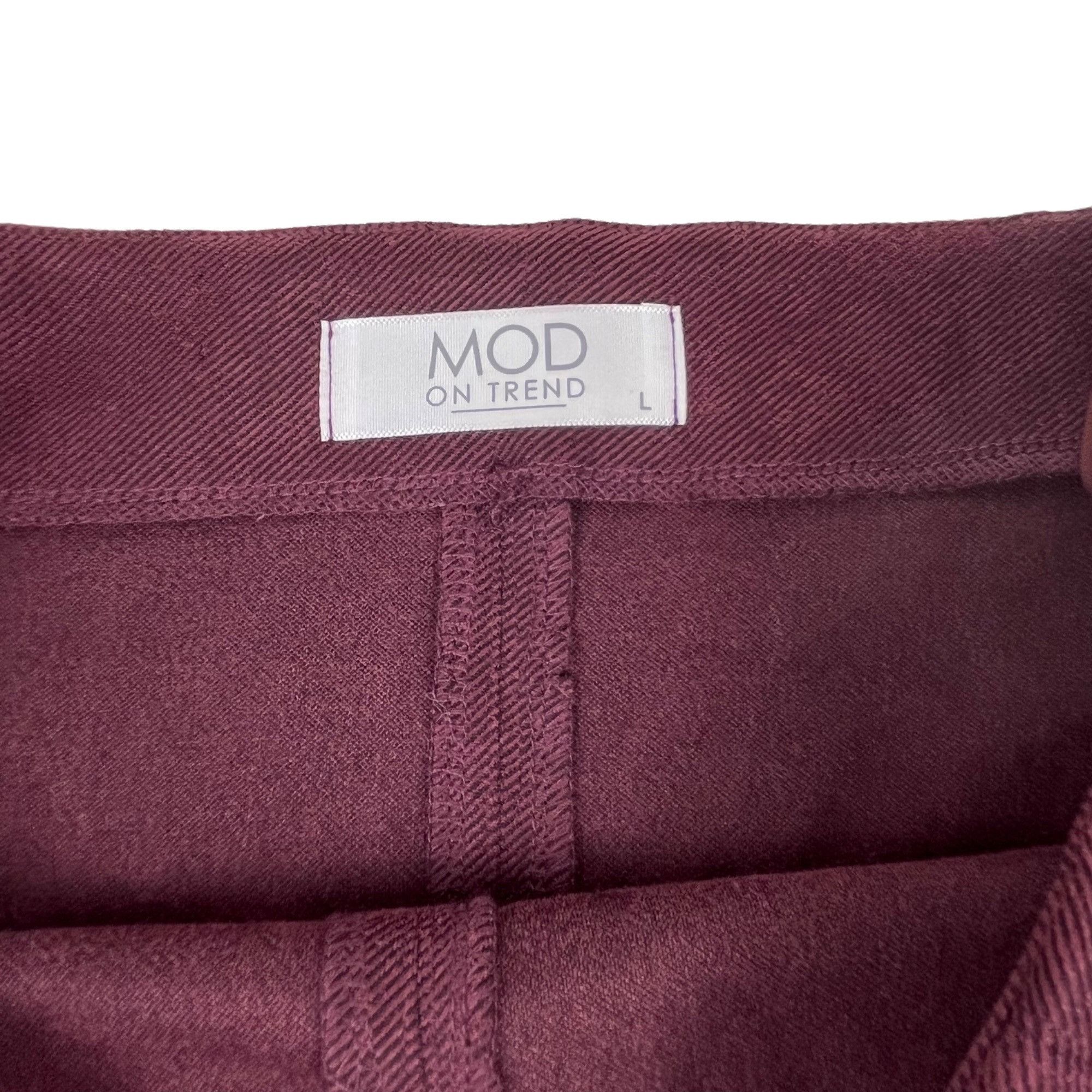 Other Mod On Trend Women's Skater Skirt Mini Size L Burgundy Size 32" / US 10 / IT 46 - 2 Thumbnail