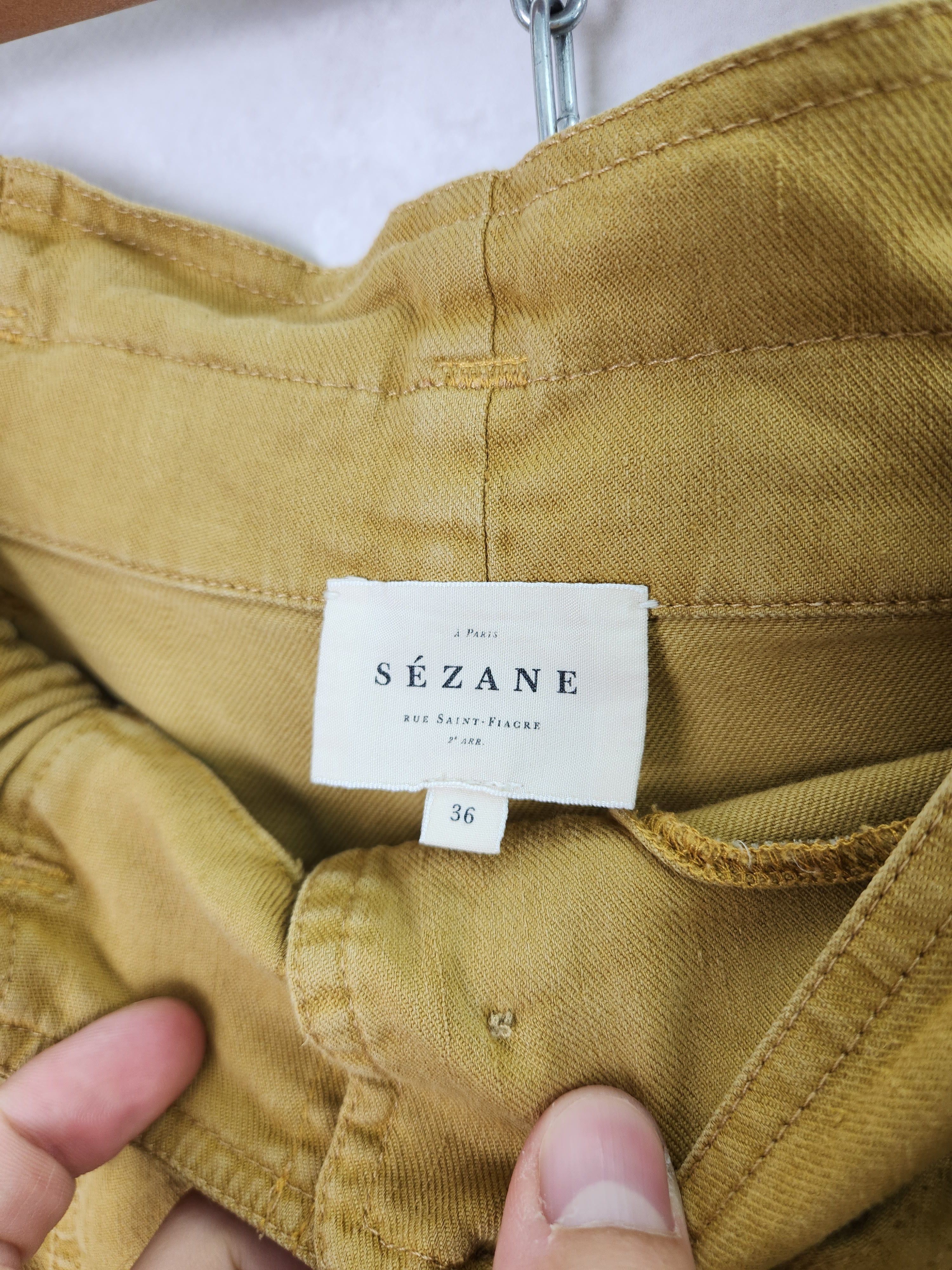 Sezane Sezane yellow cropped linen and cottone belted pants size 36 Size 25" / US 0 / IT 36 - 9 Thumbnail