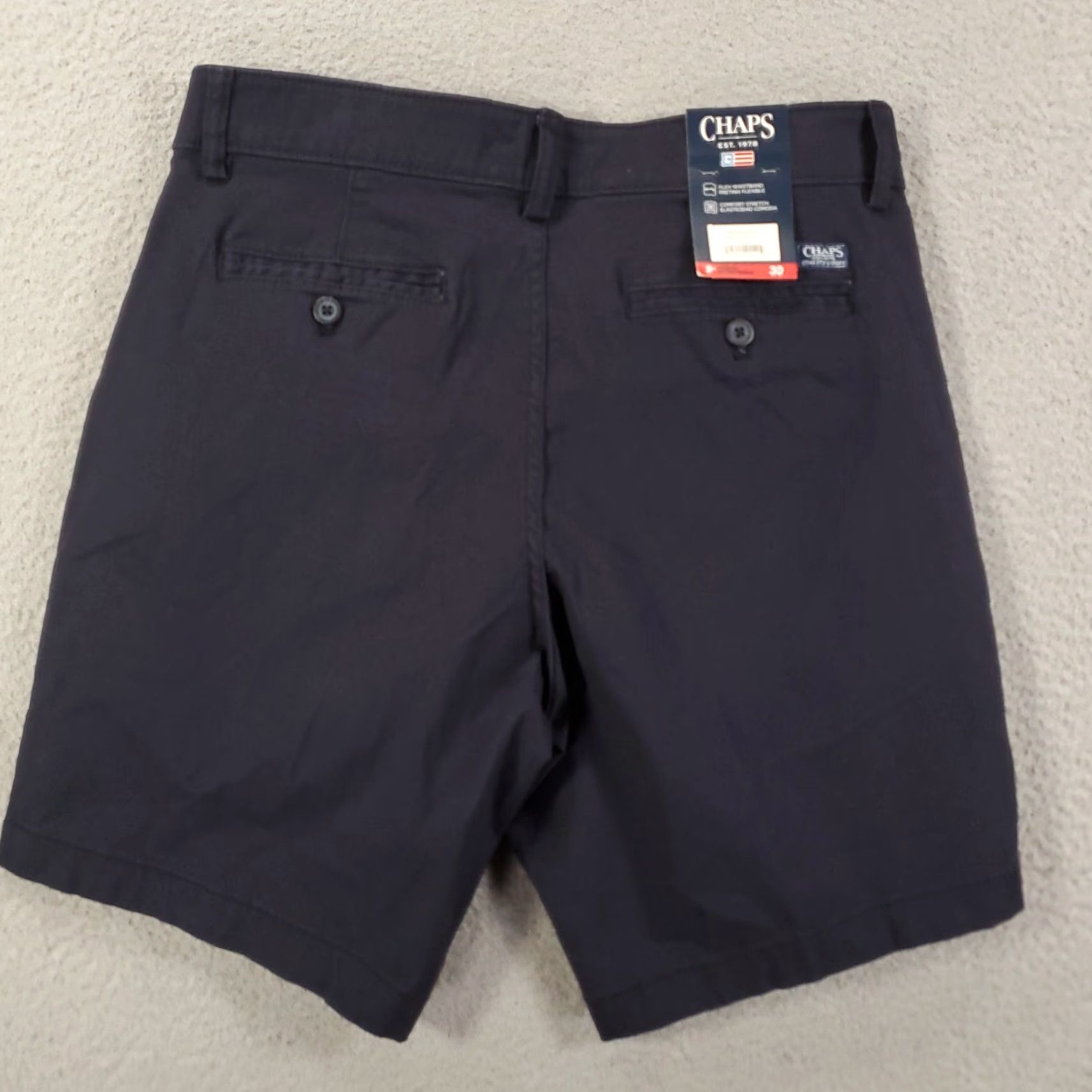 Chaps Chaps Brand New Mens Shorts Size 30 Blue Stretch Waist Comfort Chino 30x9 NWT Buttons Pocket Sl ong? Size US 31 - 7 Thumbnail